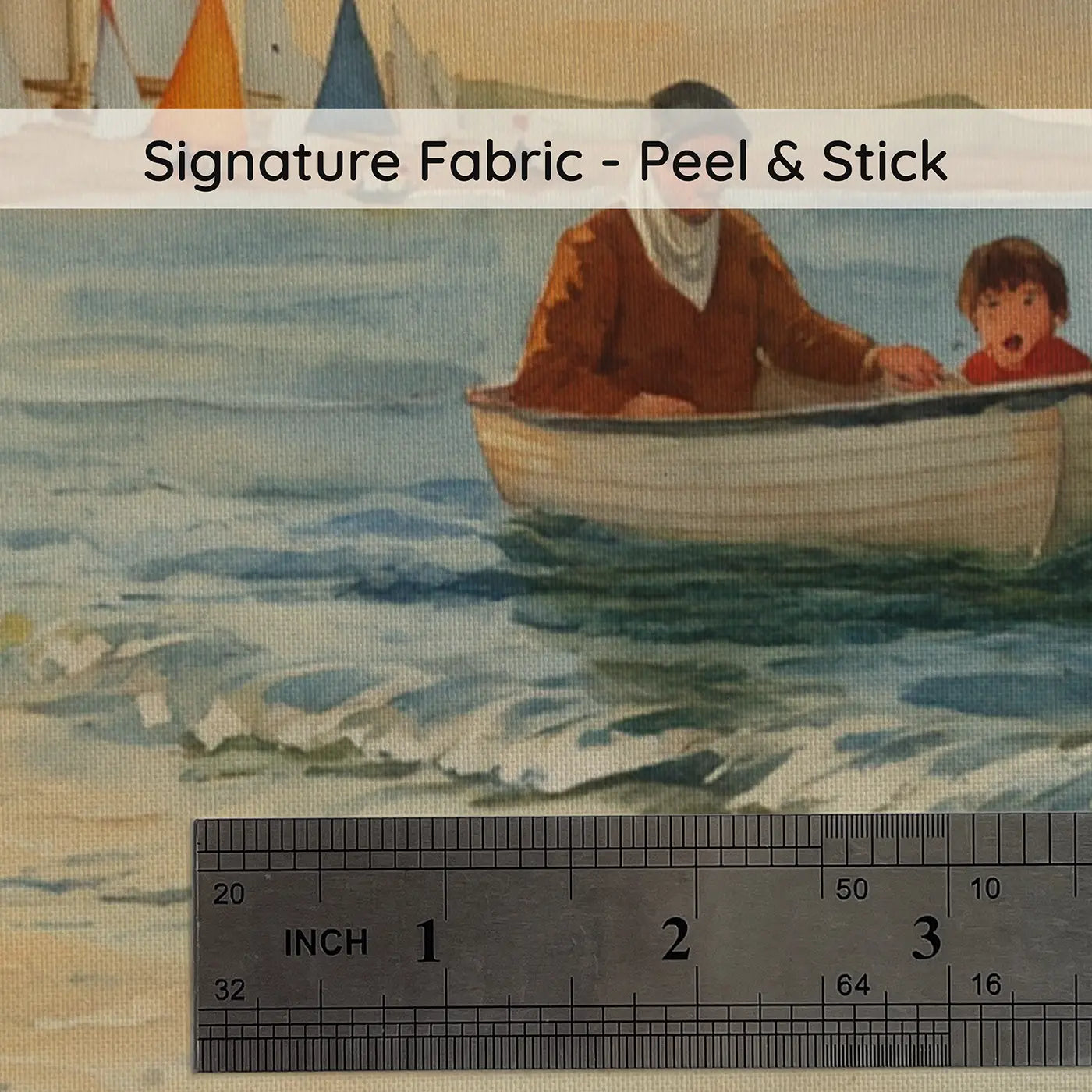Fabric texture close-up of Sailing Lesson Instructor Nervous Wallpaper Mural by Whimsy Tots