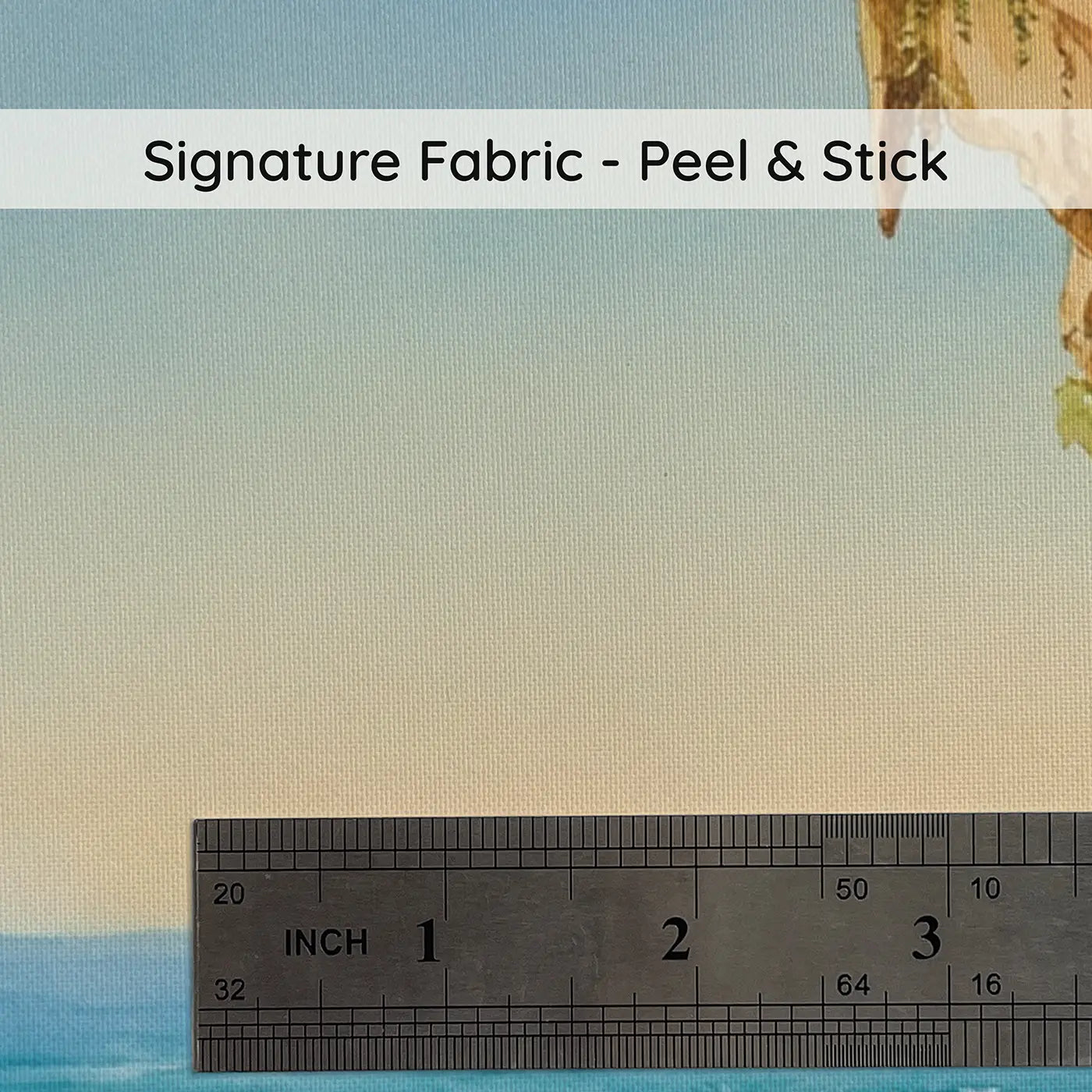 Fabric texture close-up of Seaside Cave Ocean View Wallpaper Mural by Whimsy Tots