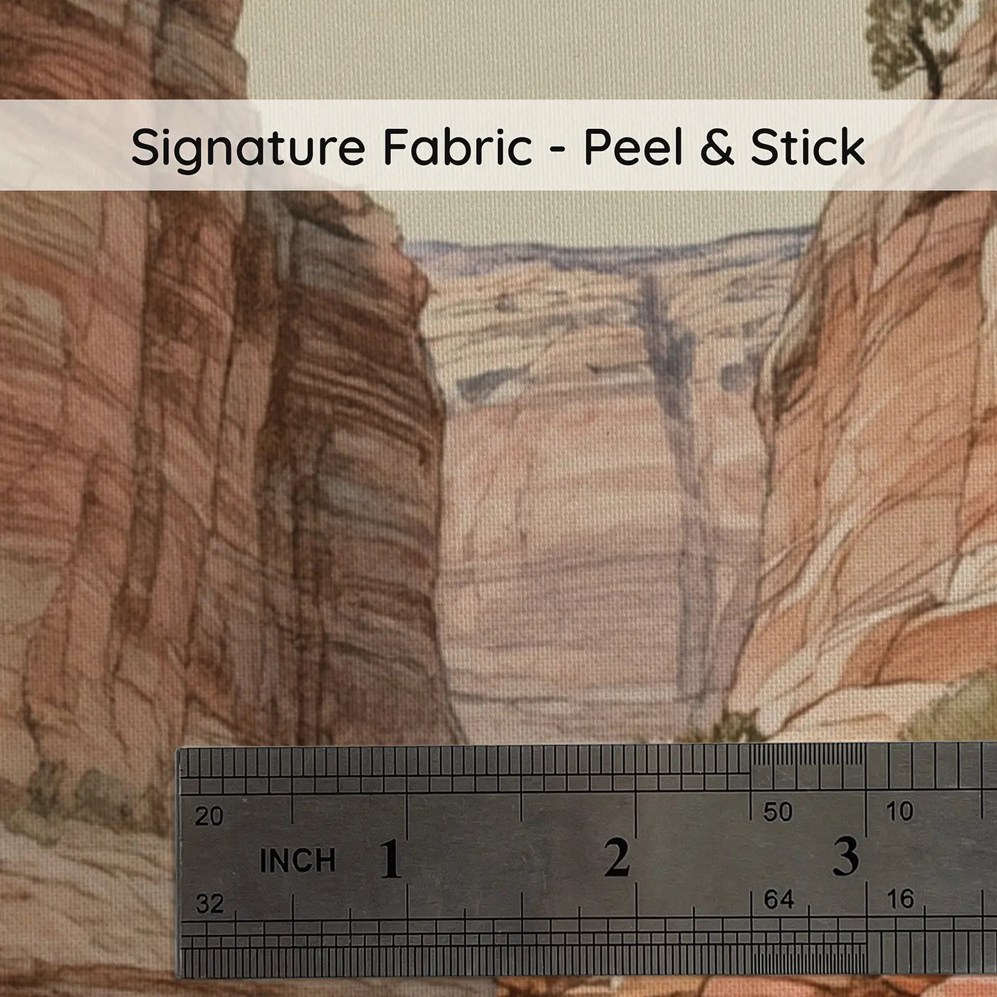 Fabric texture close-up of Red Rock Canyon Layers Wallpaper Mural by Whimsy Tots