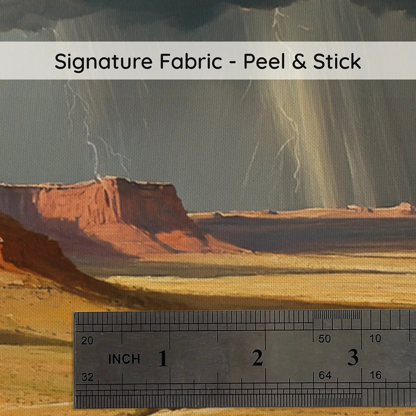 Fabric texture close-up of Desert Plateau Storm Wallpaper Mural by Whimsy Tots