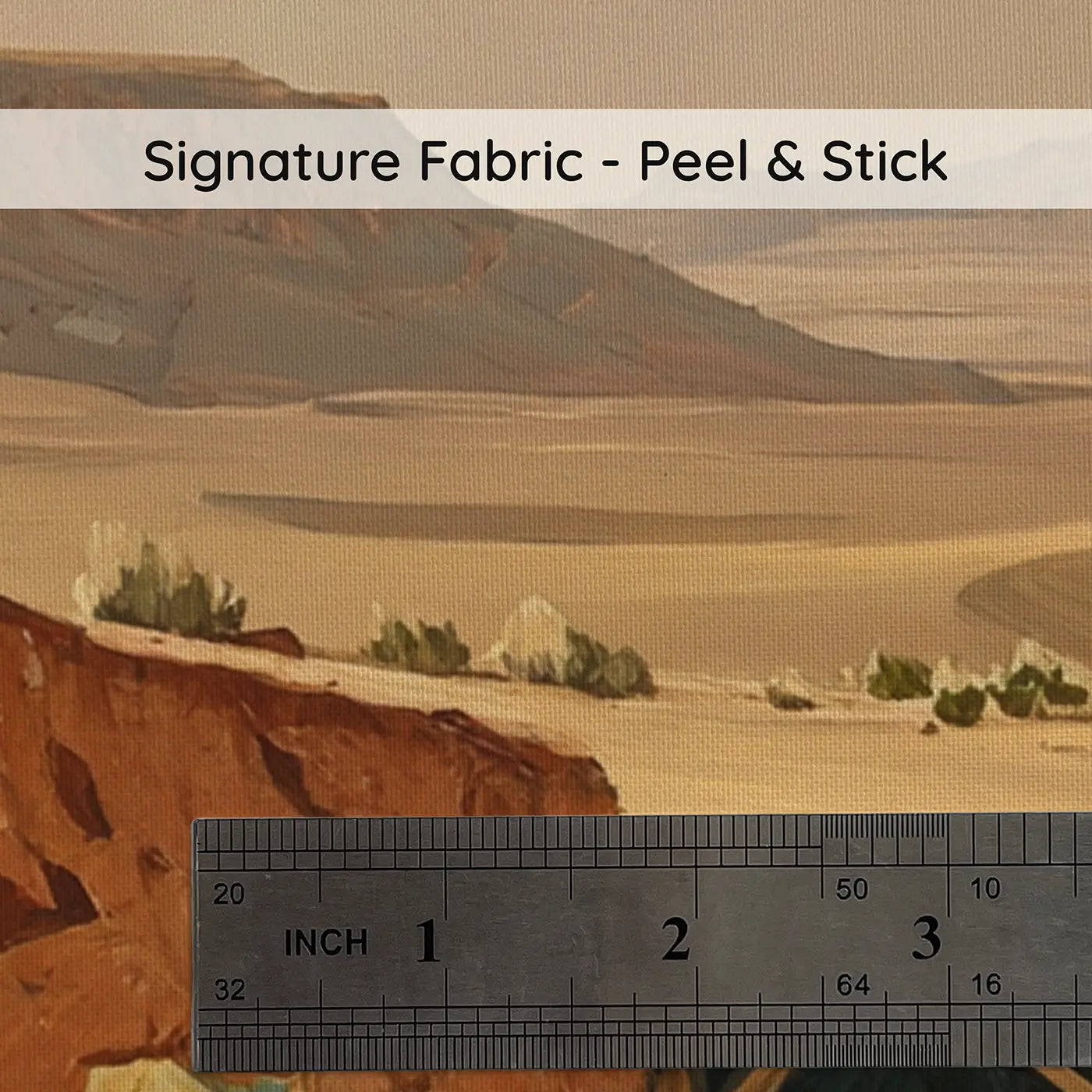 Fabric texture close-up of Desert Turquoise Mine Hillside Wallpaper Mural by Whimsy Tots