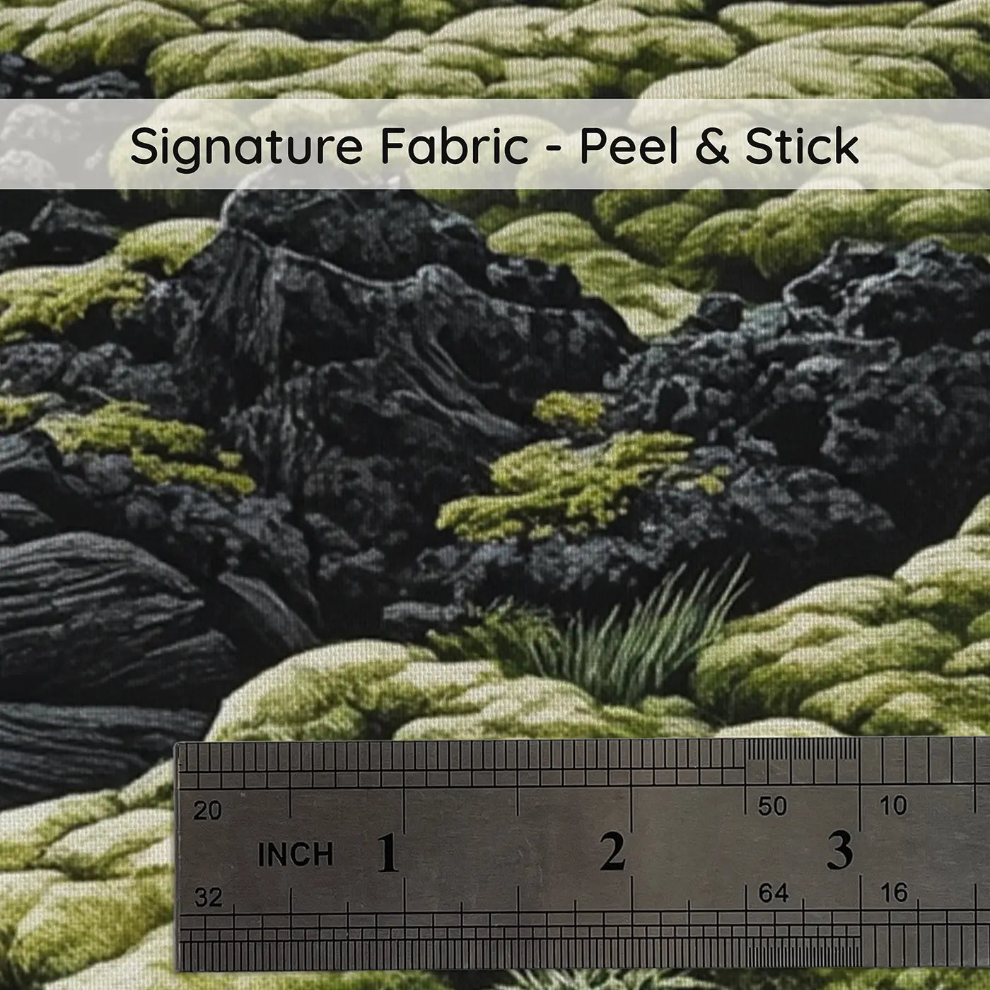 Fabric texture close-up of Volcanic Desert Lava Moss Wallpaper Mural by Whimsy Tots