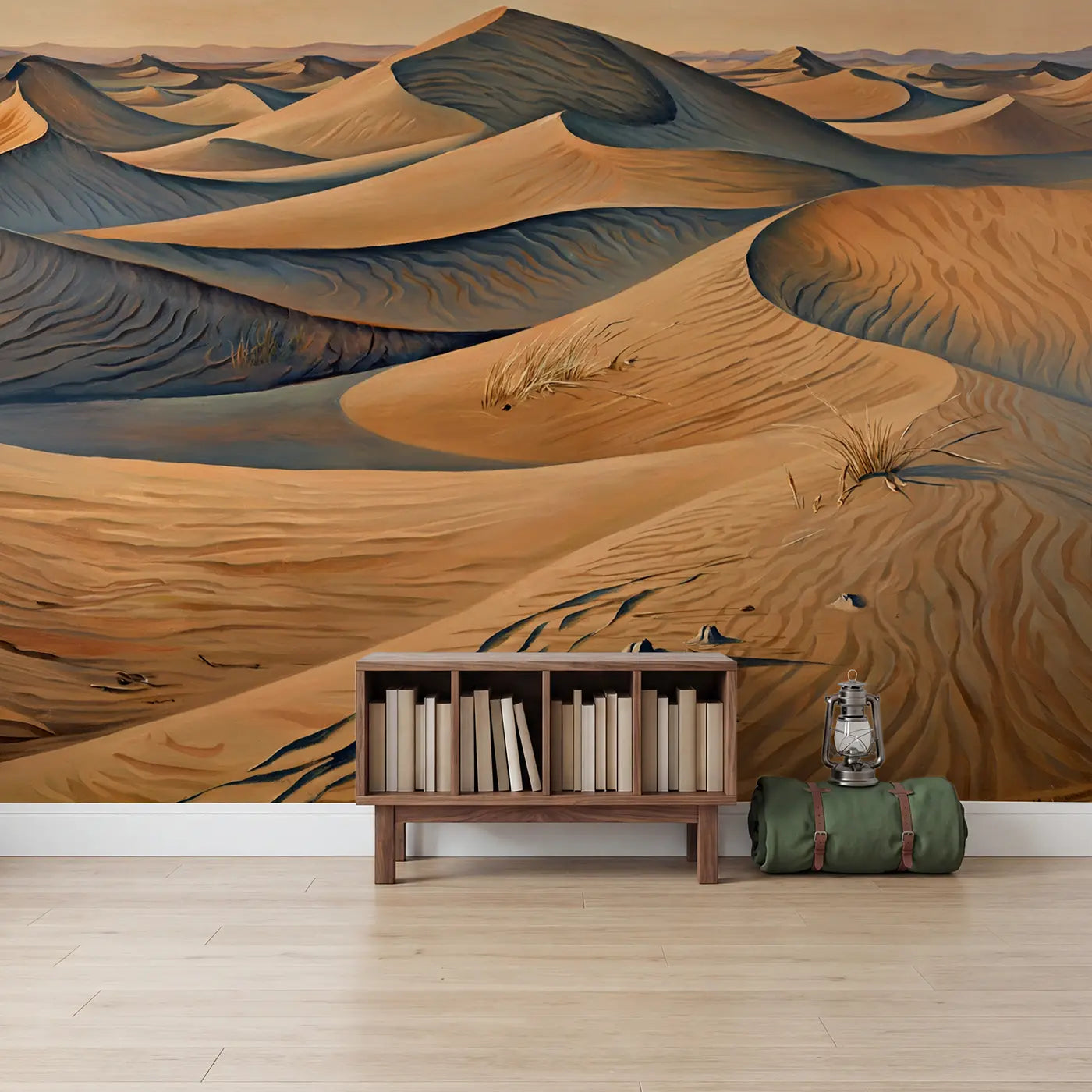 Windswept Desert Dune Ridge Wallpaper Mural in playroom setting by Whimsy Tots