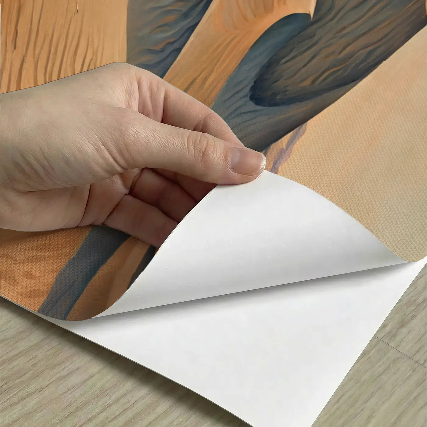 Peel-and-stick detail of Windswept Desert Dune Ridge Wallpaper Mural by Whimsy Tots