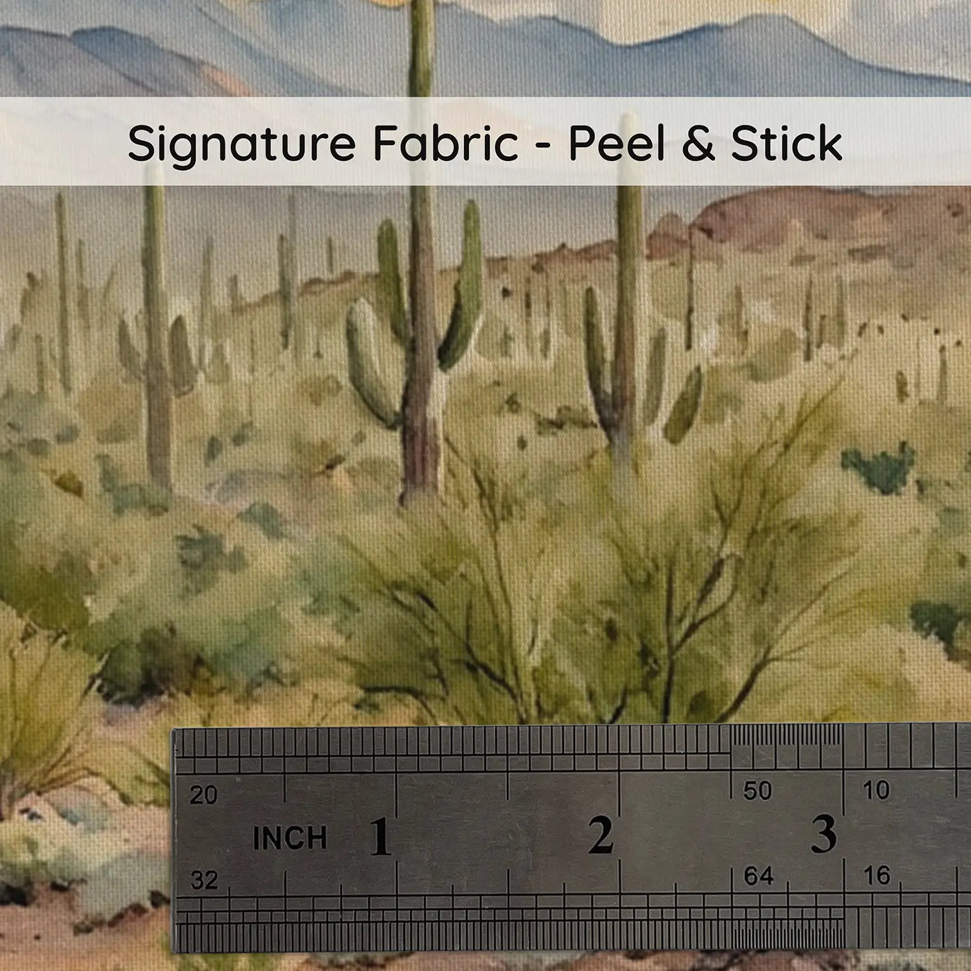 Fabric texture close-up of Saguaro Forest Panorama Wallpaper Mural by Whimsy Tots