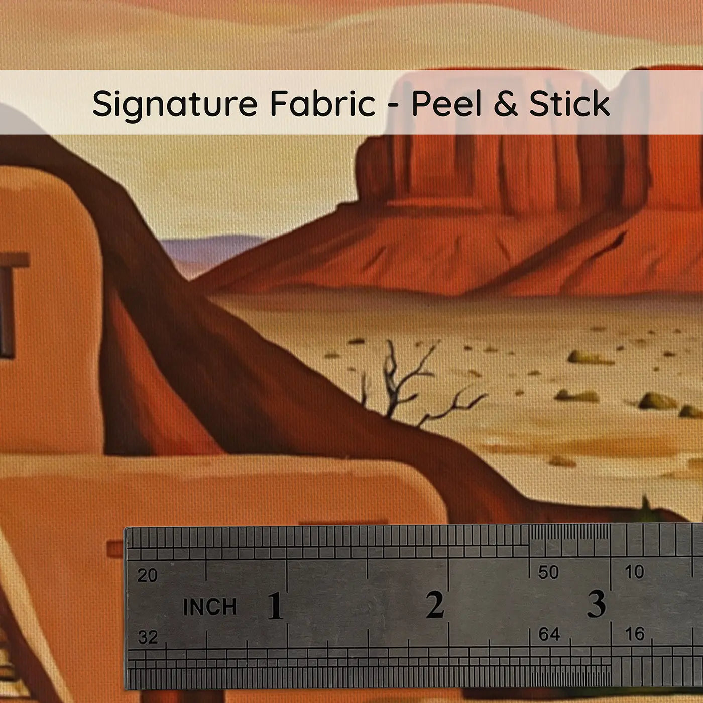 Fabric texture close-up of Desert Pueblo Village Wallpaper Mural by Whimsy Tots