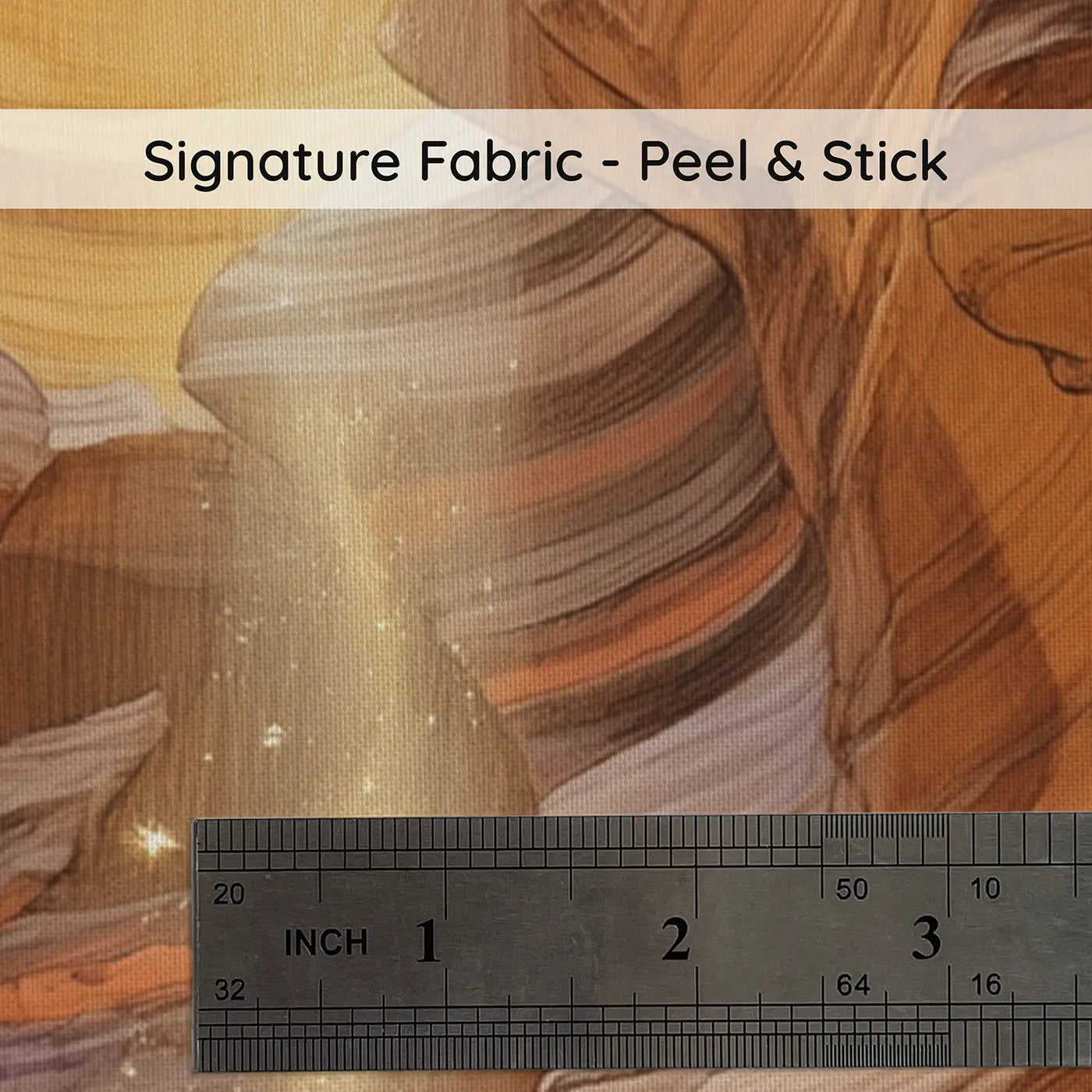 Fabric texture close-up of Sunbeam Slot Canyon Wallpaper Mural by Whimsy Tots