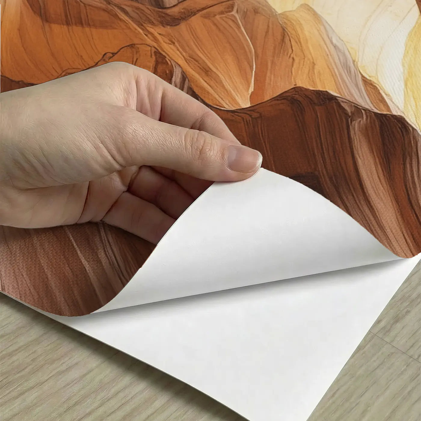 Peel-and-stick detail of Sunbeam Slot Canyon Wallpaper Mural by Whimsy Tots