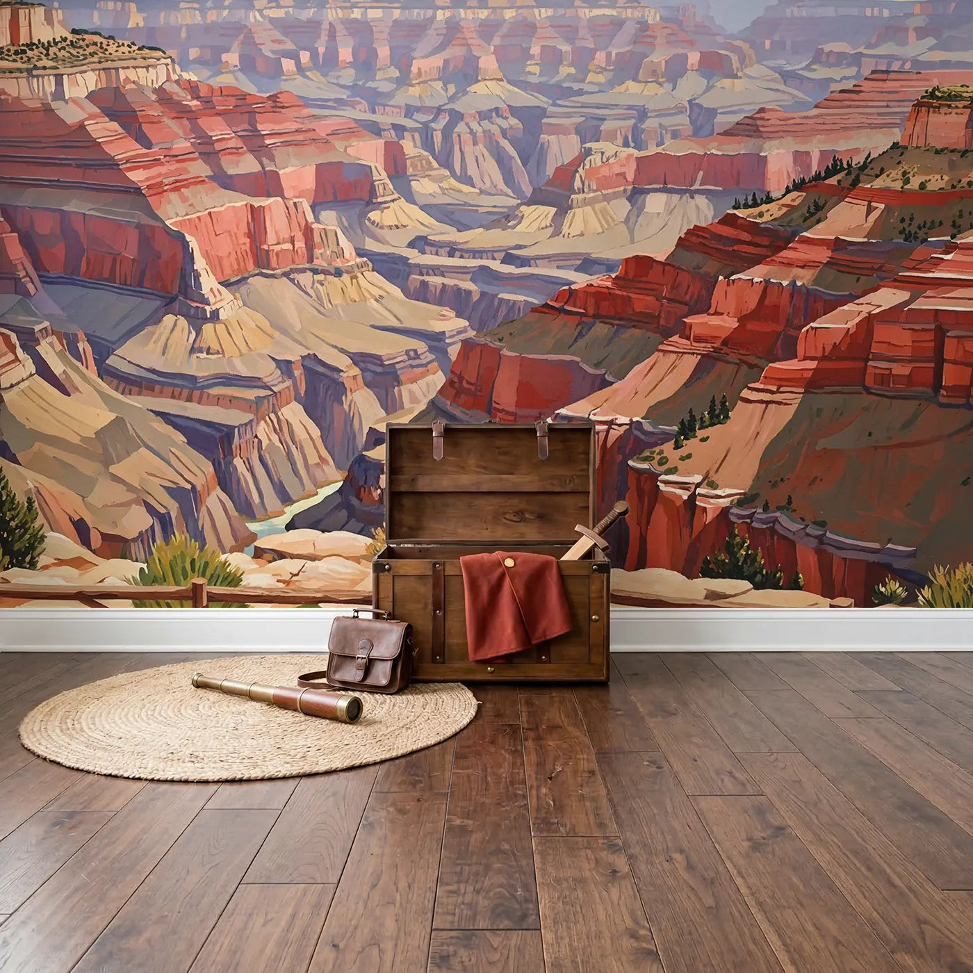 Grand Canyon Layers Panorama Wallpaper Mural in playroom setting by Whimsy Tots
