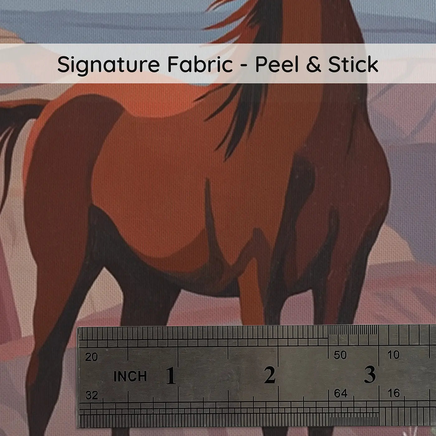 Fabric texture close-up of Mesa Wild Horse Dawn Wallpaper Mural by Whimsy Tots