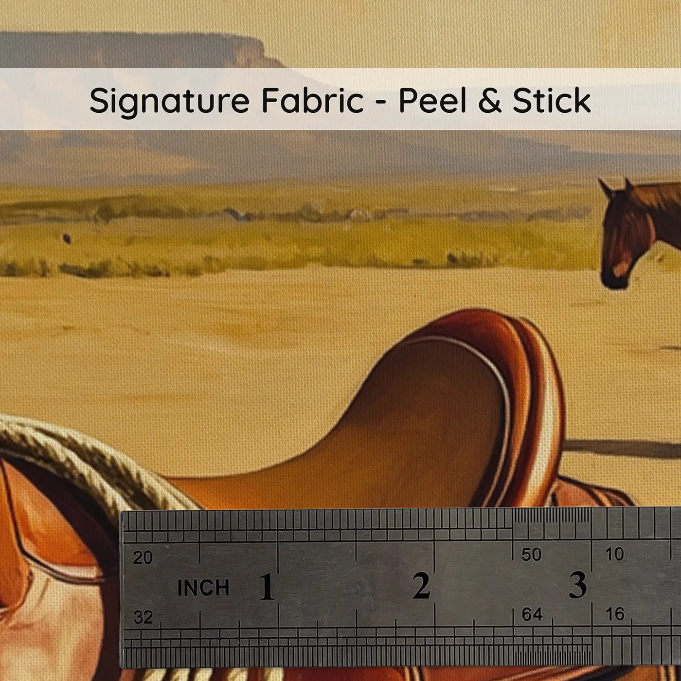 Fabric texture close-up of Western Saddle Lasso Wallpaper Mural by Whimsy Tots