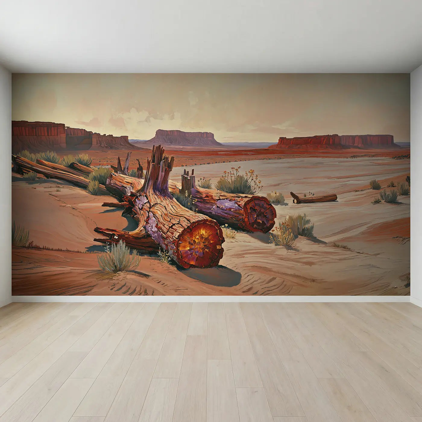 Full view of Petrified Forest Ancient Wallpaper Mural by Whimsy Tots
