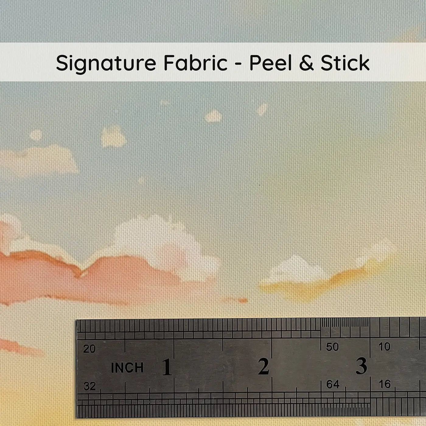 Fabric texture close-up of Spring Sunrise Sky Wallpaper Mural by Whimsy Tots