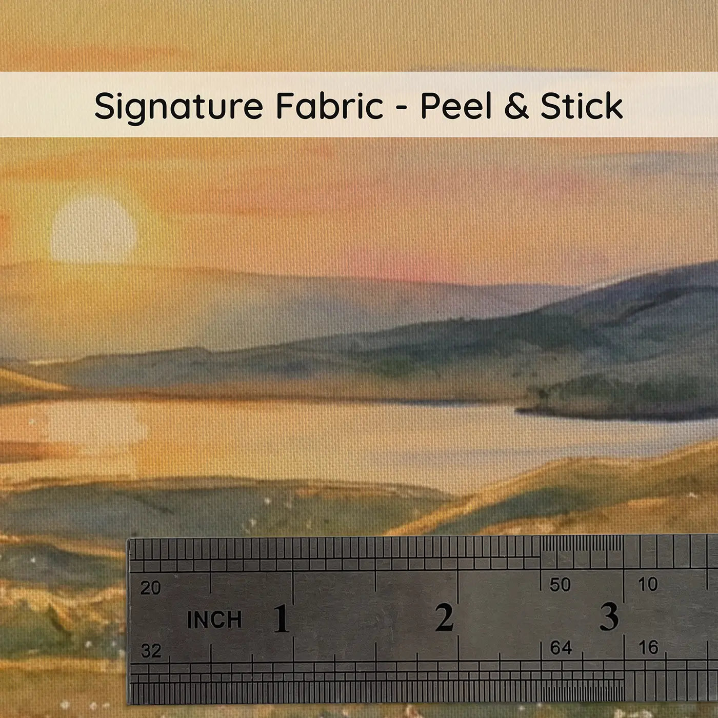Fabric texture close-up of Midnight Sun Northern Landscape Wallpaper Mural by Whimsy Tots