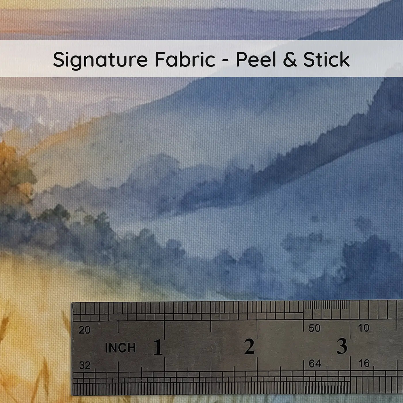 Fabric texture close-up of Equinox Dawn Landscape Wallpaper Mural by Whimsy Tots