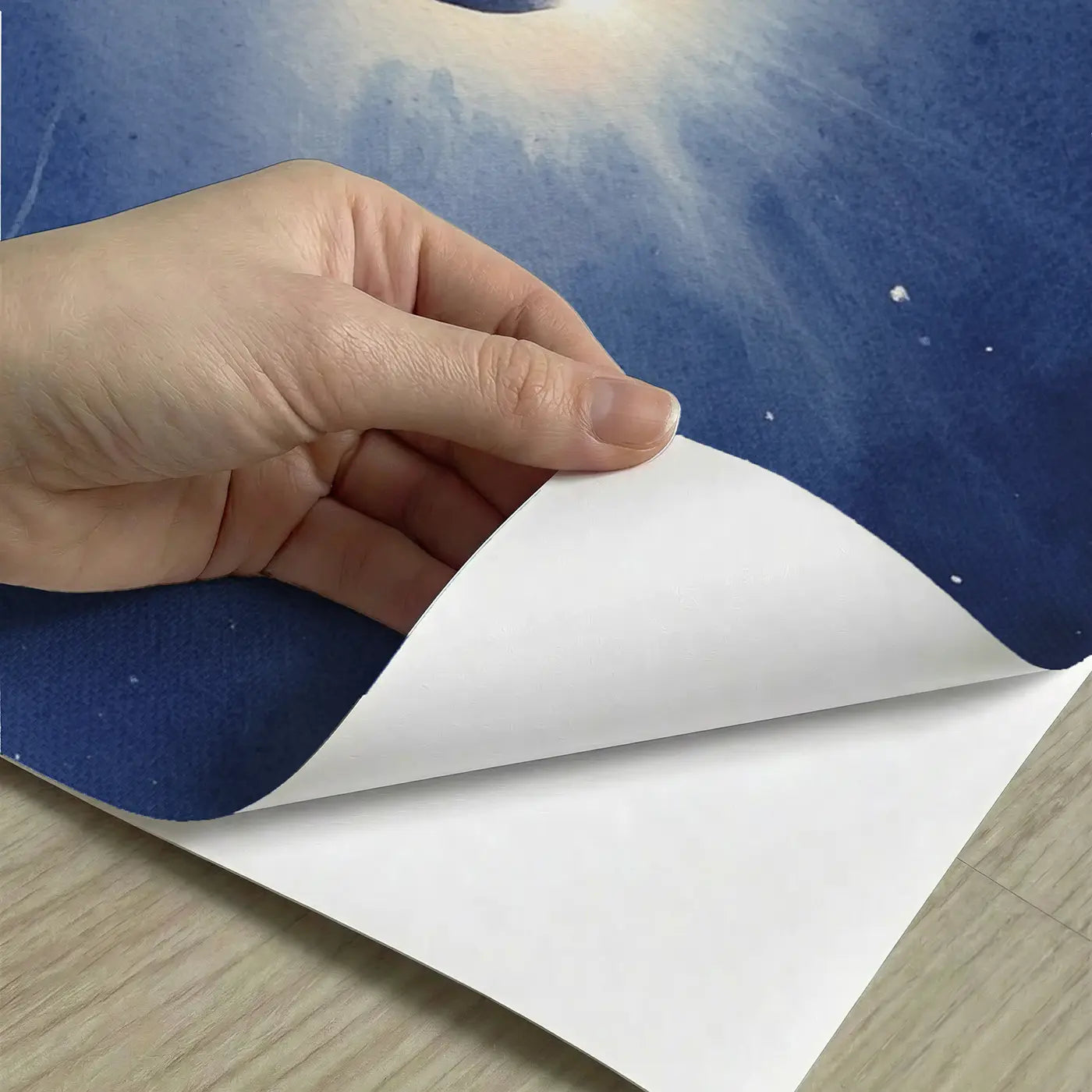 Peel-and-stick detail of Diamond Ring Eclipse Wallpaper Mural by Whimsy Tots