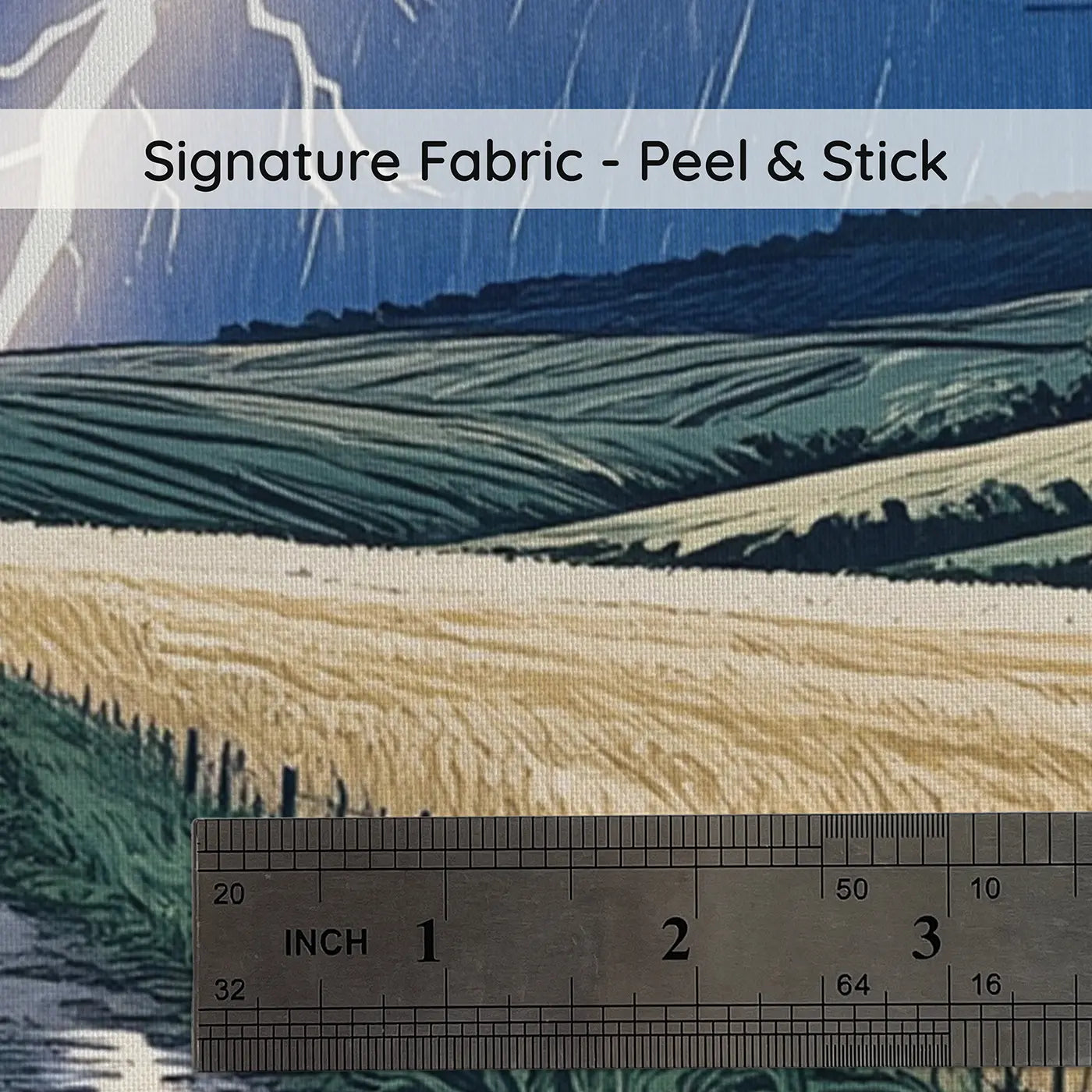 Fabric texture close-up of Summer Storm Lightning Wallpaper Mural by Whimsy Tots