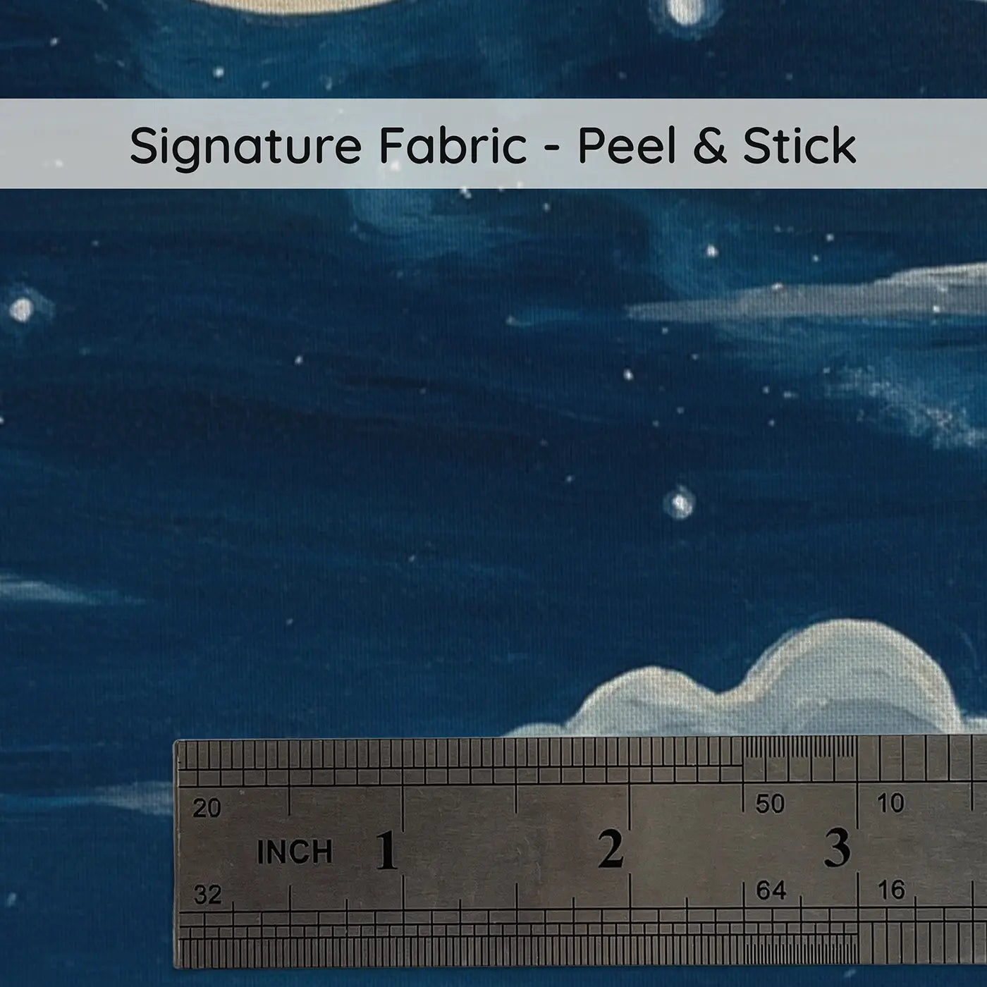 Fabric texture close-up of Moon Phase Night Arc Wallpaper Mural by Whimsy Tots