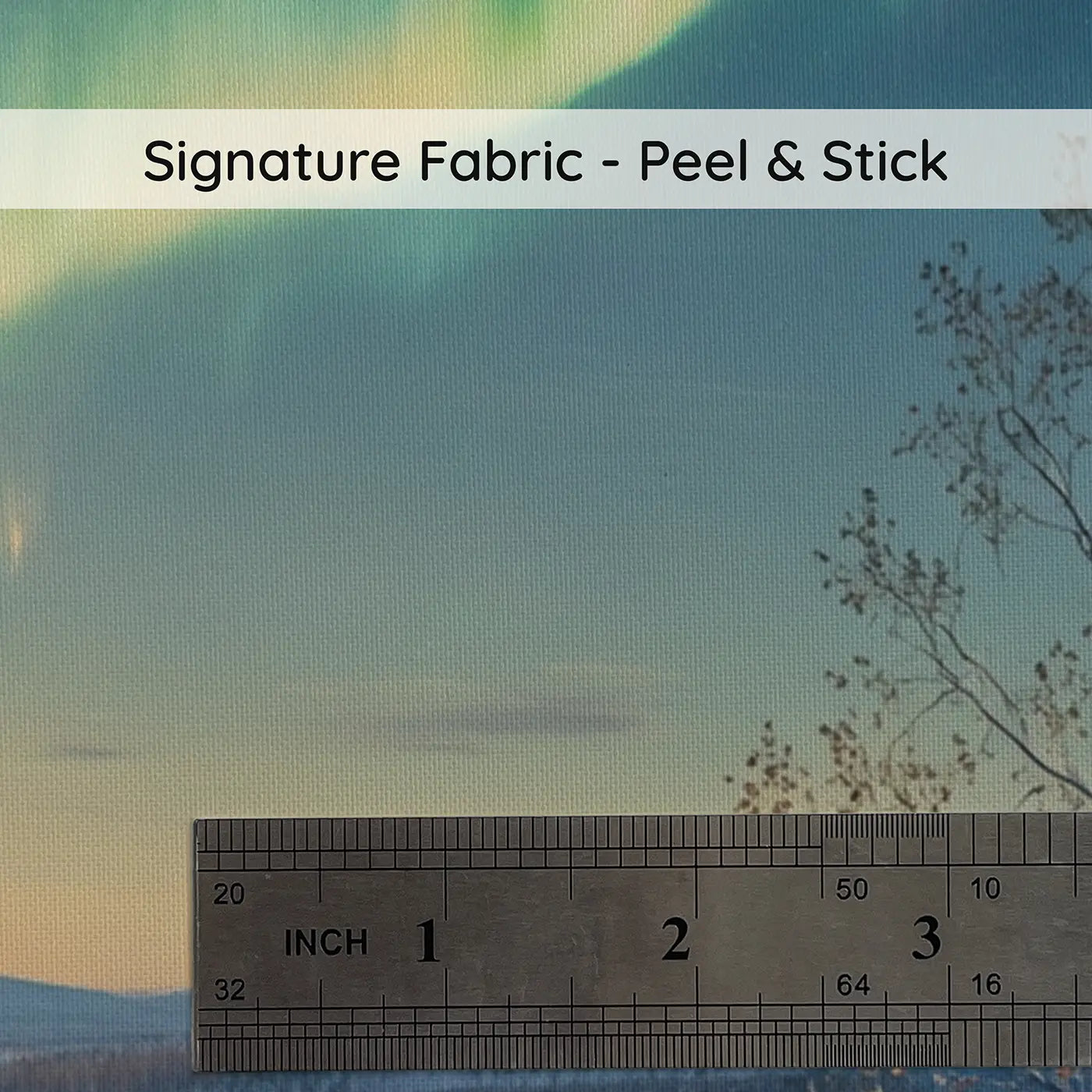Fabric texture close-up of Northern Lights Winter Solstice Wallpaper Mural by Whimsy Tots