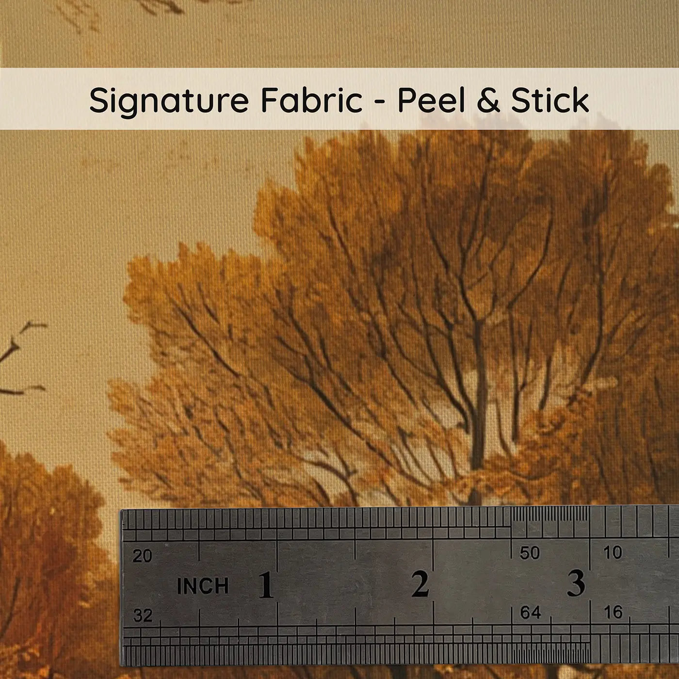 Fabric texture close-up of Autumn Moonrise Forest Wallpaper Mural by Whimsy Tots