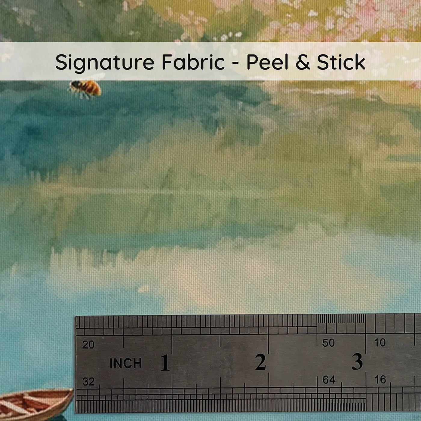 Fabric texture close-up of Cosmic Crater Flower Lake Wallpaper Mural by Whimsy Tots