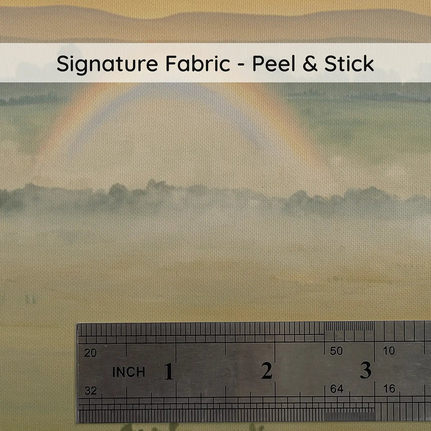 Fabric texture close-up of Fog Bow Misty Morning Wallpaper Mural by Whimsy Tots