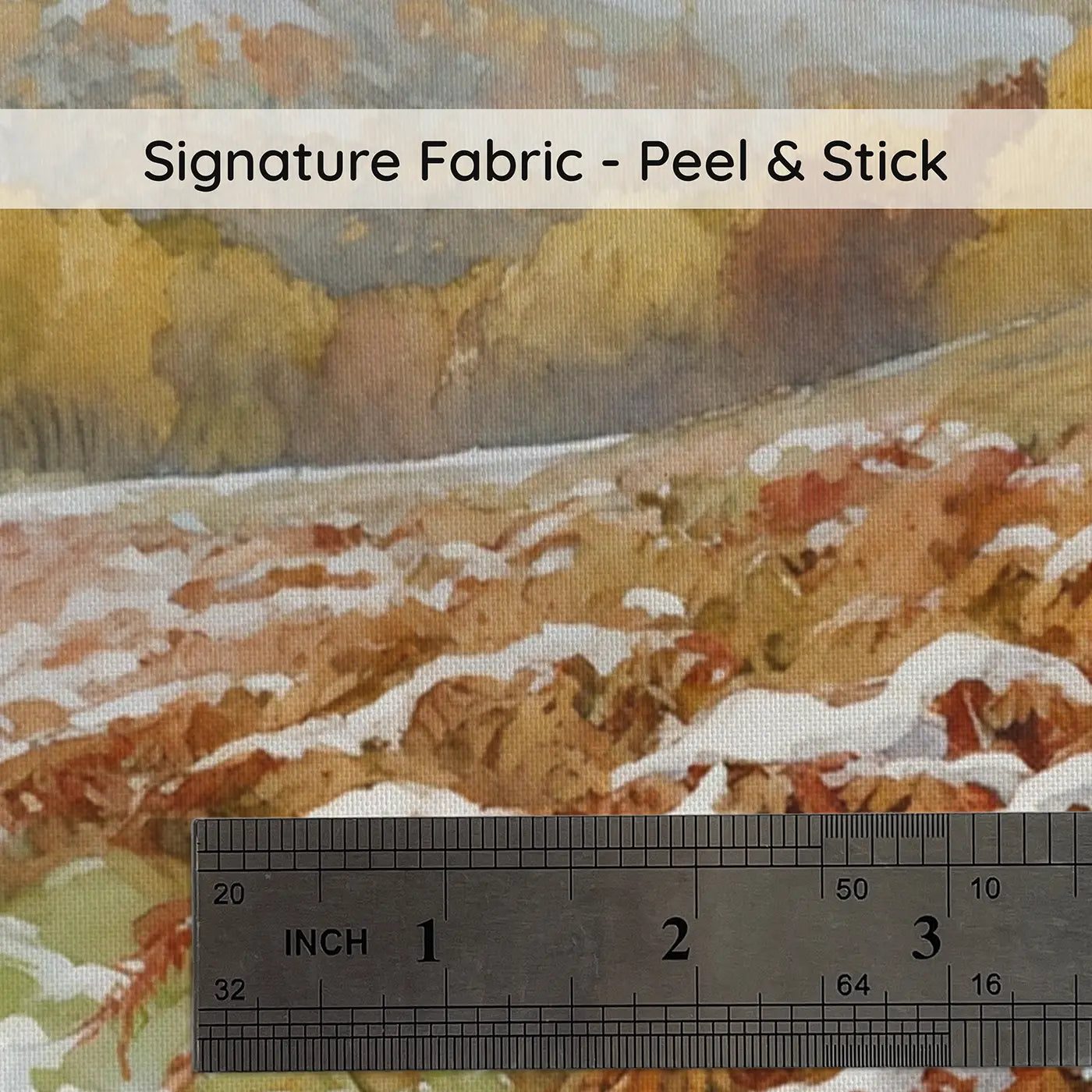 Fabric texture close-up of First Snow on Autumn Gold Wallpaper Mural by Whimsy Tots