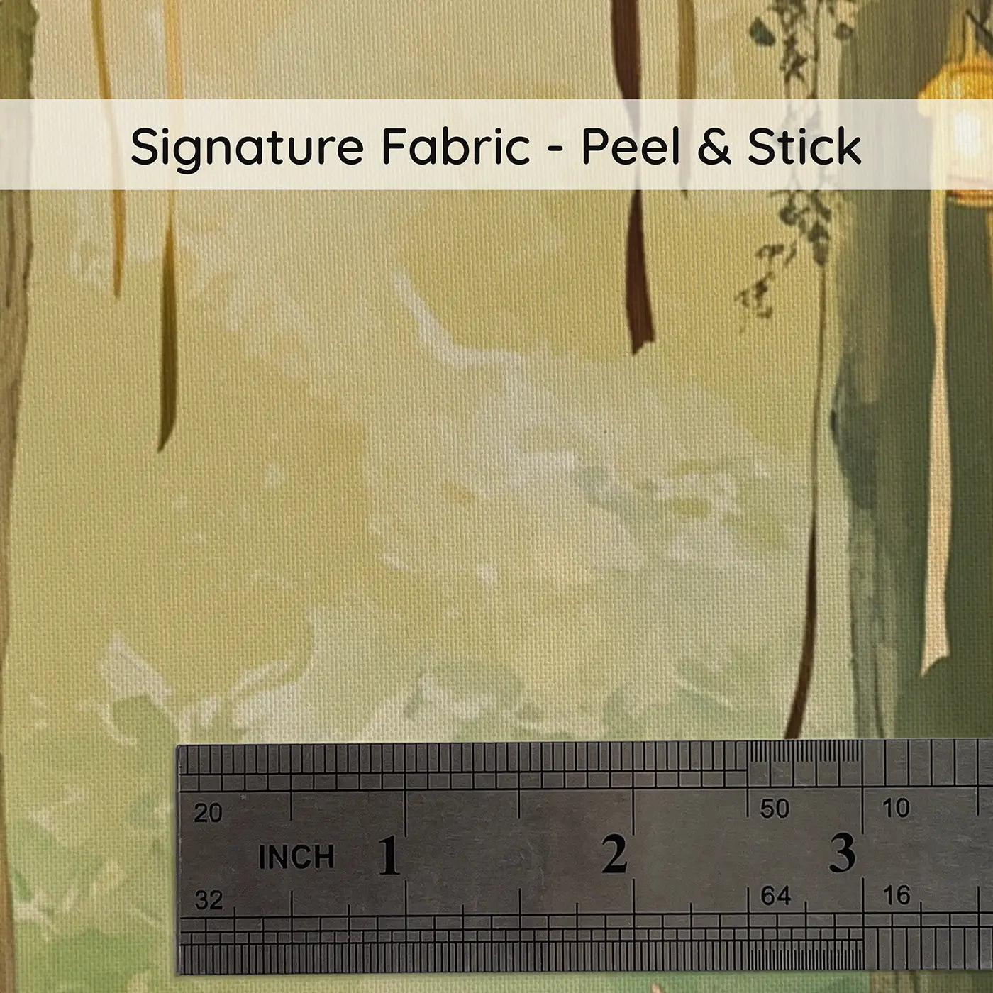 Fabric texture close-up of Fairy Forest Celebration Wallpaper Mural by Whimsy Tots