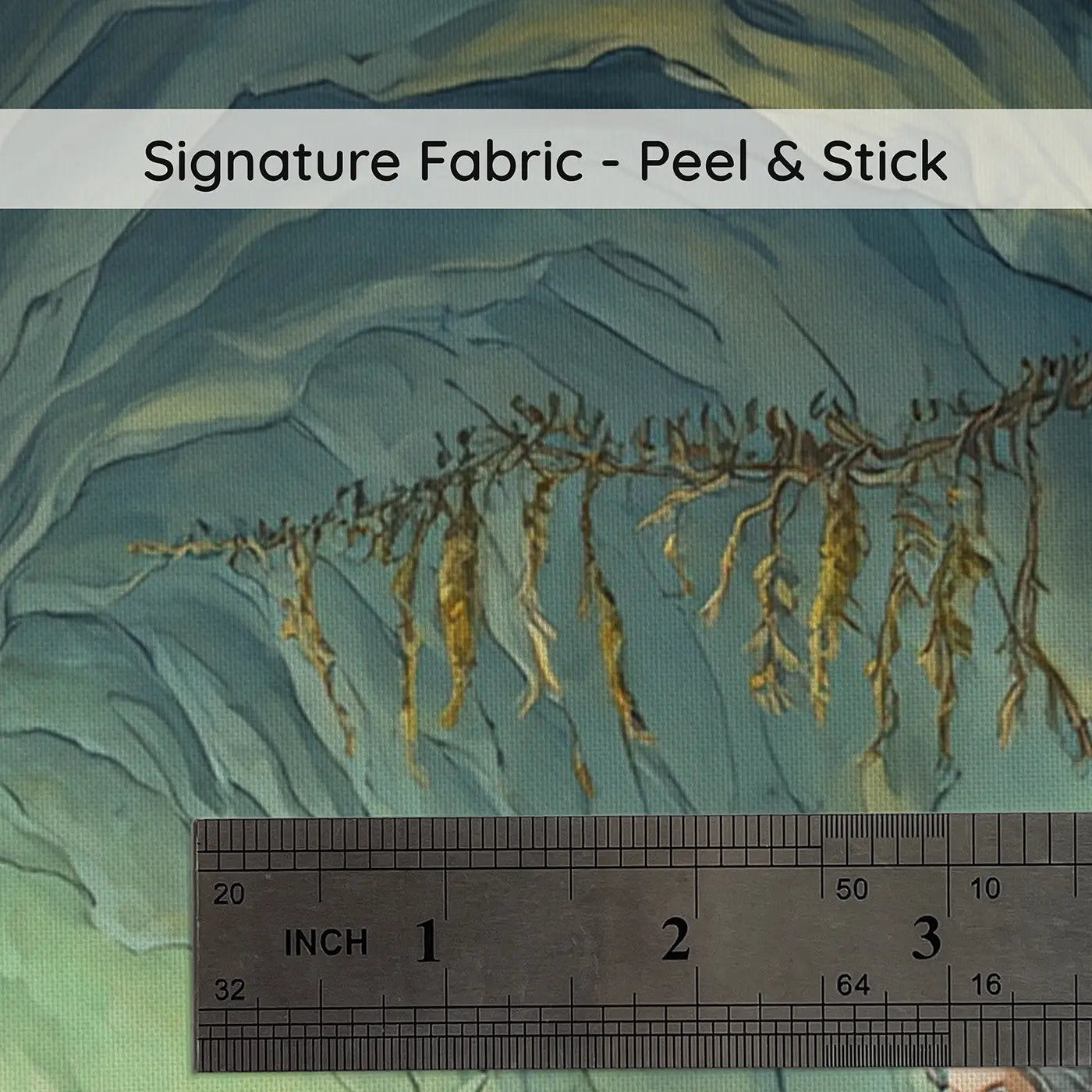 Fabric texture close-up of Mermaid Potion Cave Lesson Wallpaper Mural by Whimsy Tots