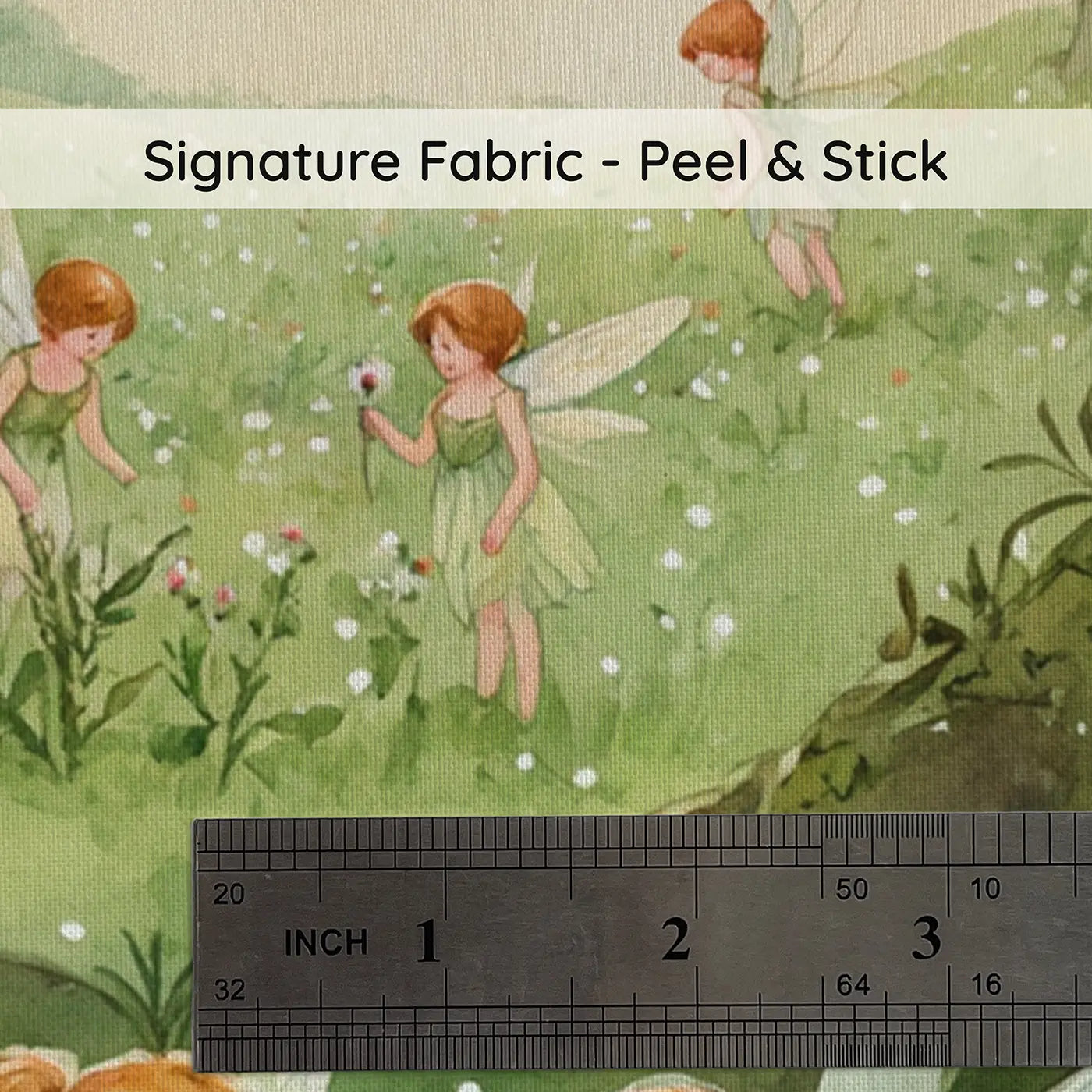 Fabric texture close-up of Fairy Bird Healers Wallpaper Mural by Whimsy Tots