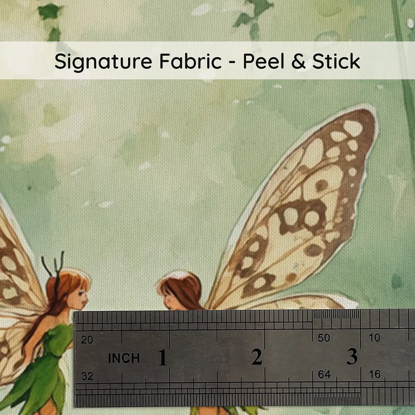 Fabric texture close-up of Fairy Wing Pattern Garden Wallpaper Mural by Whimsy Tots