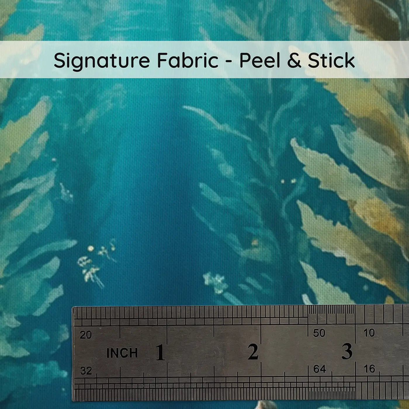 Fabric texture close-up of Kelp Cathedral Moonlight Wallpaper Mural by Whimsy Tots