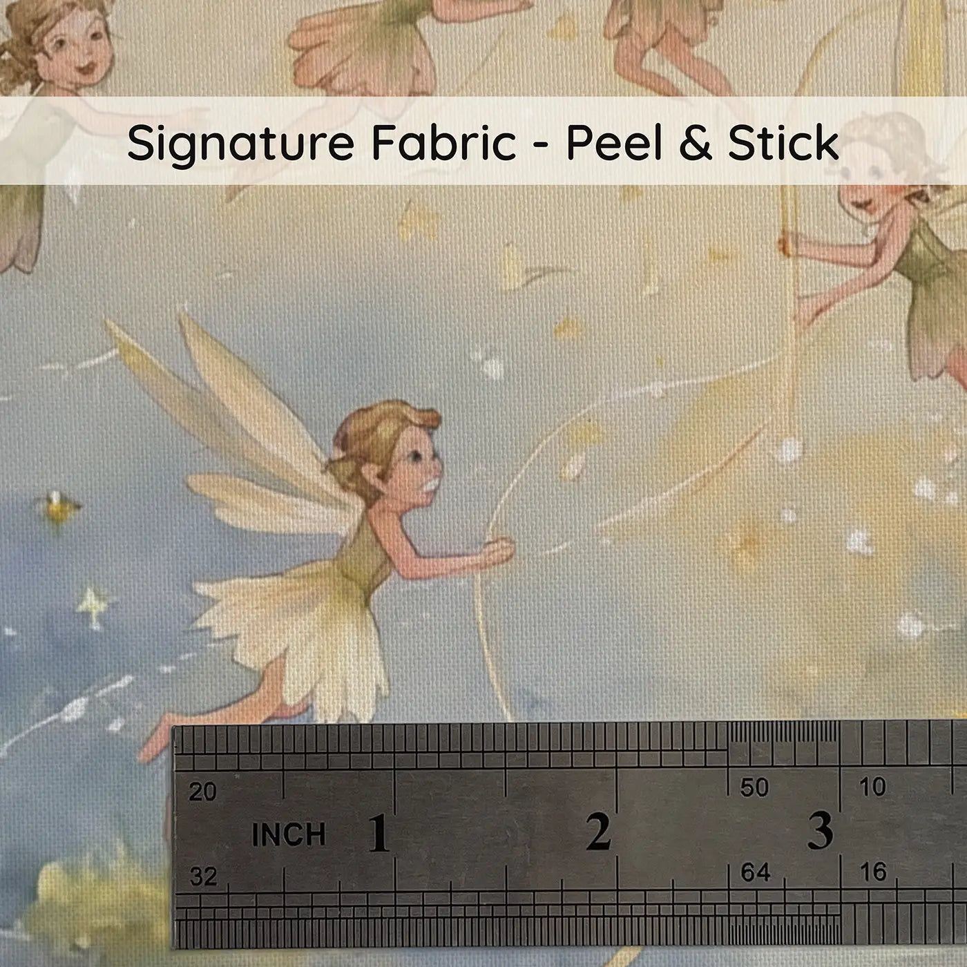 Fabric texture close-up of Fairy Butterfly Dance Wallpaper Mural by Whimsy Tots