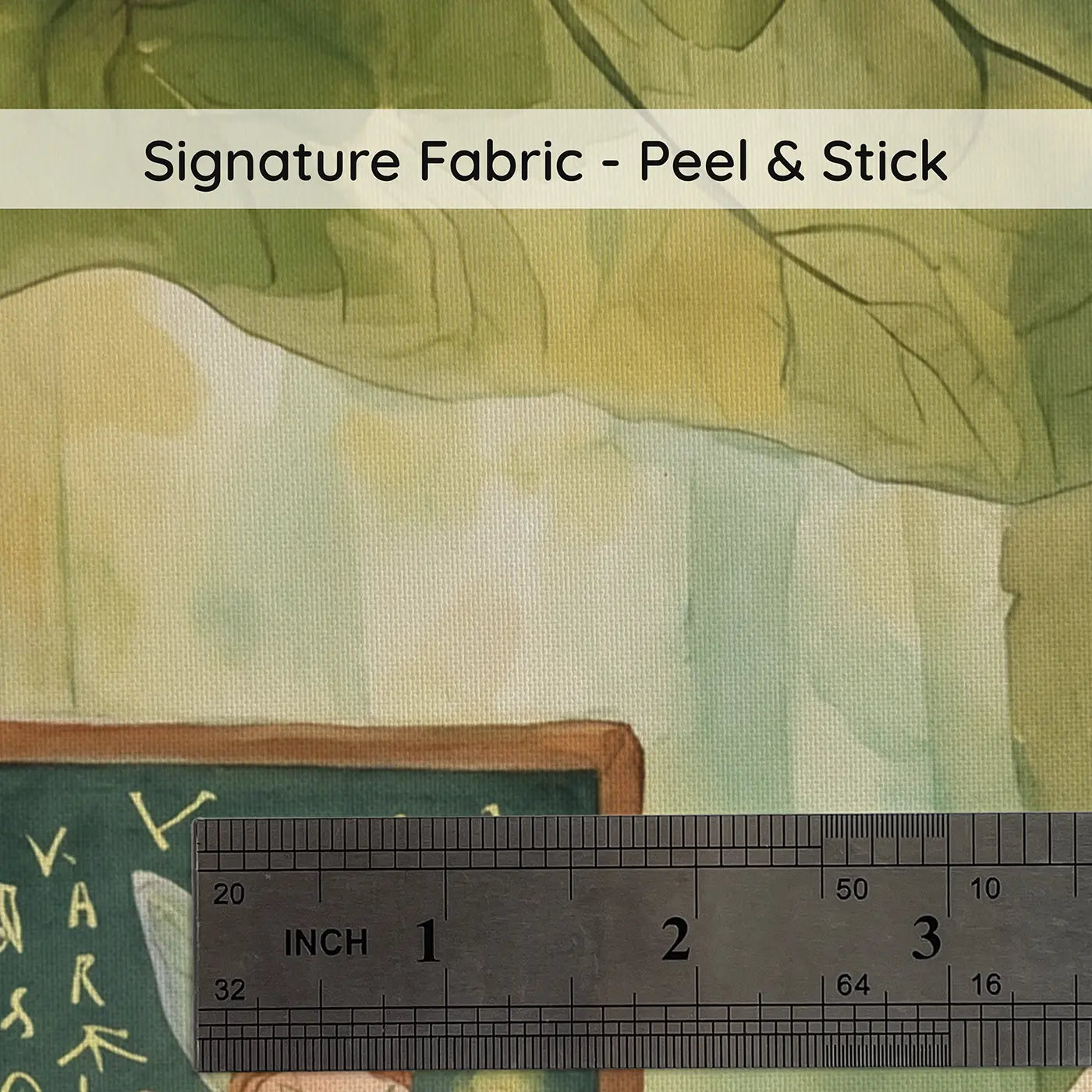 Fabric texture close-up of Fairy Forest School Wallpaper Mural by Whimsy Tots