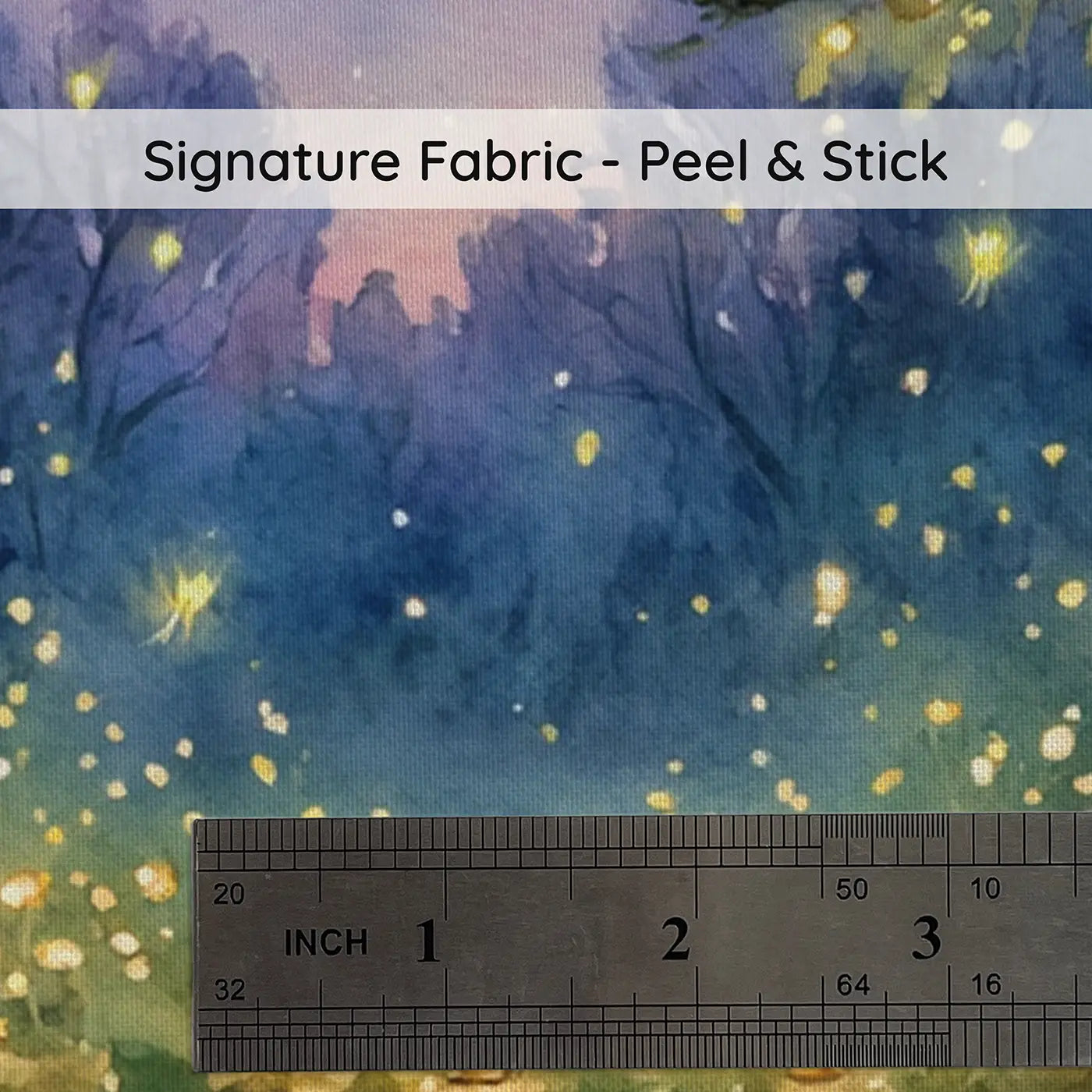 Fabric texture close-up of Enchanted Fairy Light Glen Wallpaper Mural by Whimsy Tots