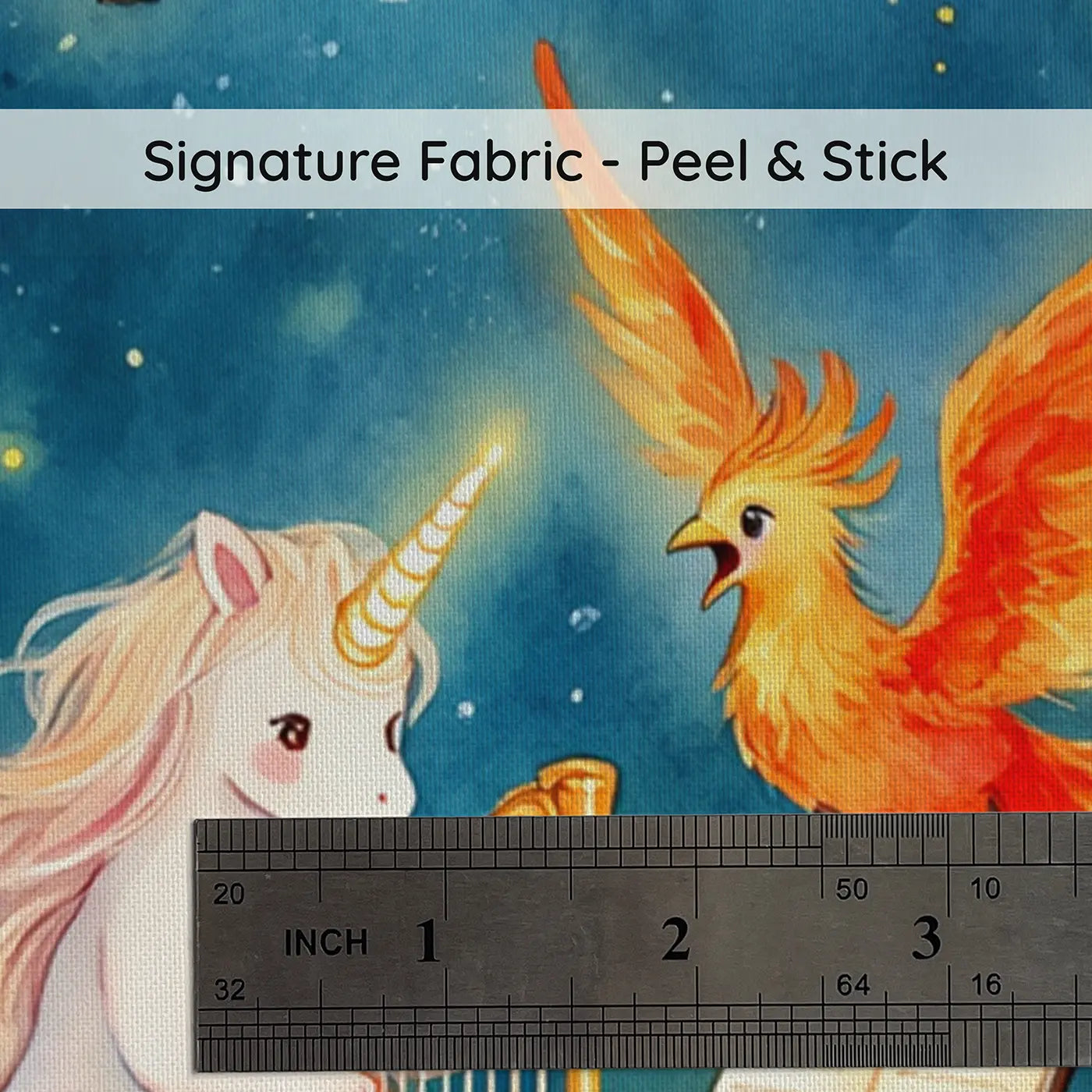 Fabric texture close-up of Mythical Creature Band Wallpaper Mural by Whimsy Tots
