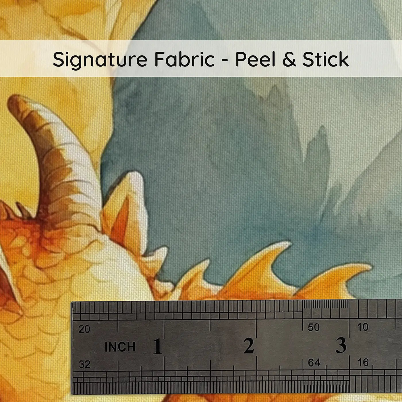 Fabric texture close-up of Gentle Dragon Treasure Cave Wallpaper Mural by Whimsy Tots