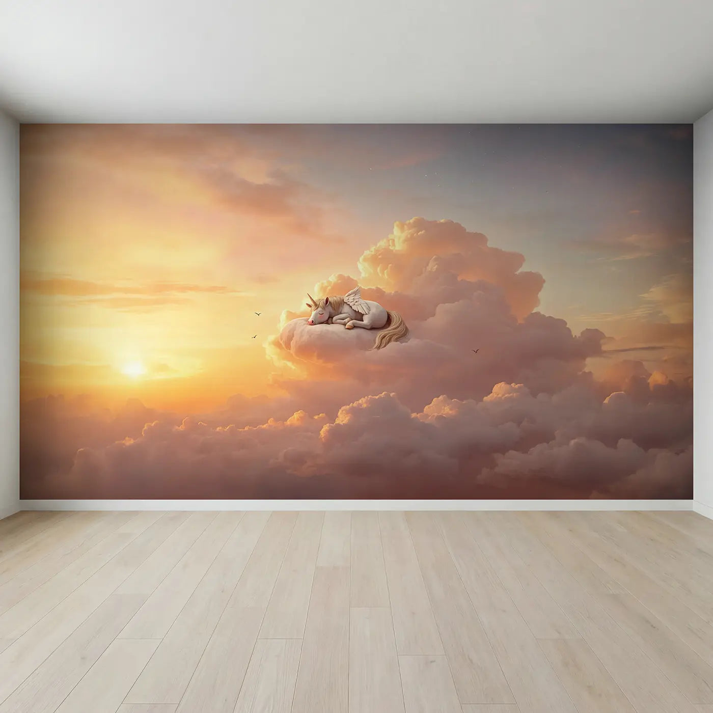 Full view of Sleeping Cloud Pegasus Wallpaper Mural by Whimsy Tots