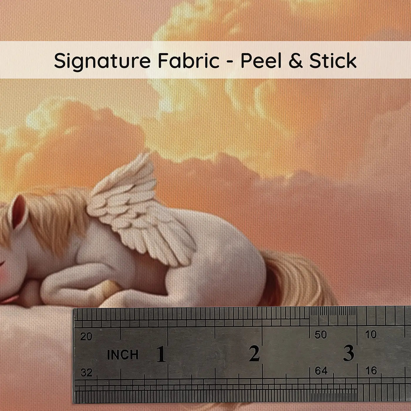Fabric texture close-up of Sleeping Cloud Pegasus Wallpaper Mural by Whimsy Tots