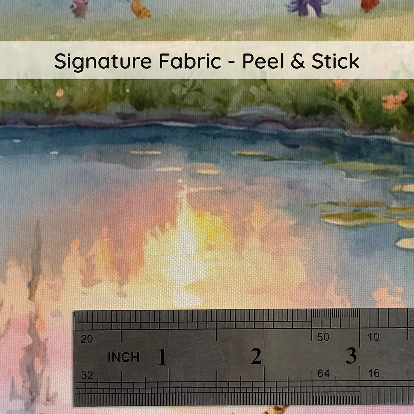 Fabric texture close-up of Mythical Creature Watering Hole Wallpaper Mural by Whimsy Tots