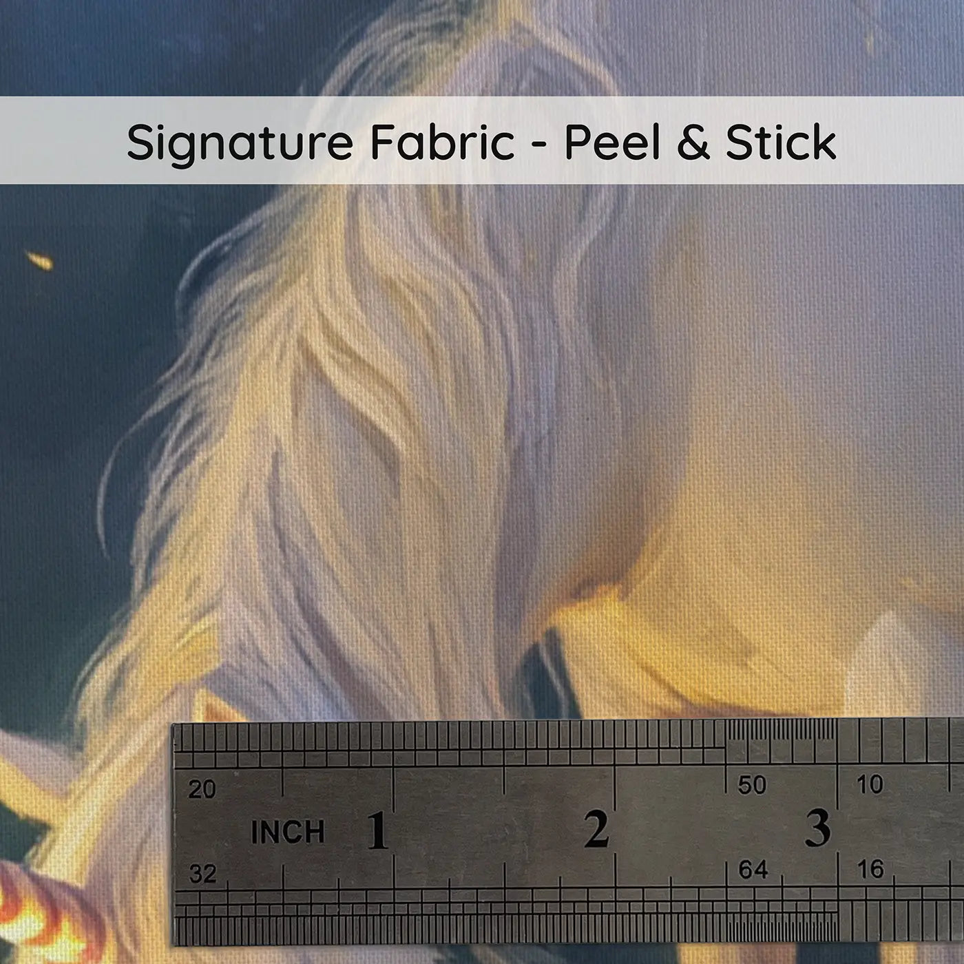 Fabric texture close-up of Healing Unicorn Forest Wallpaper Mural by Whimsy Tots