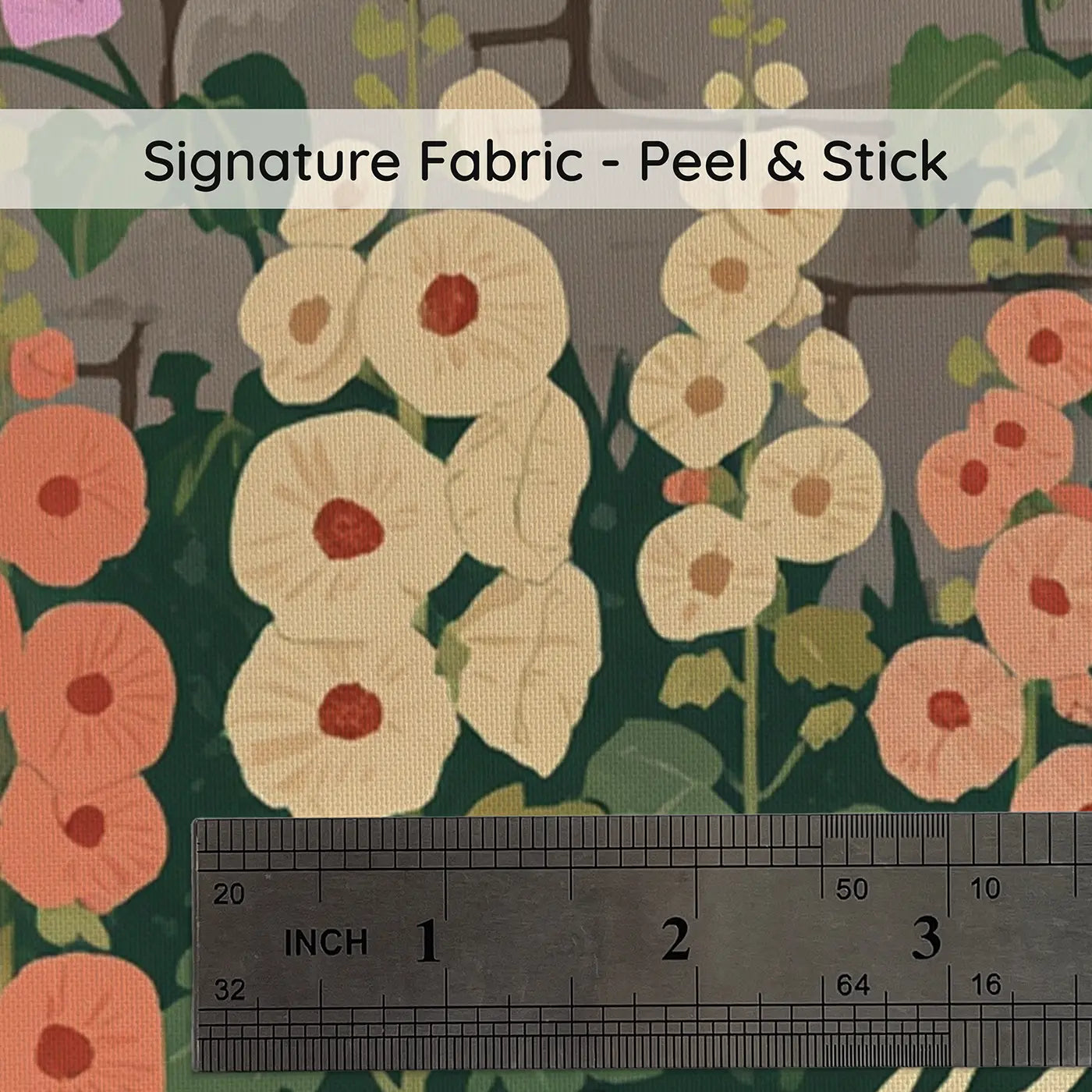 Fabric texture close-up of Gentle Dragon Garden Wallpaper Mural by Whimsy Tots