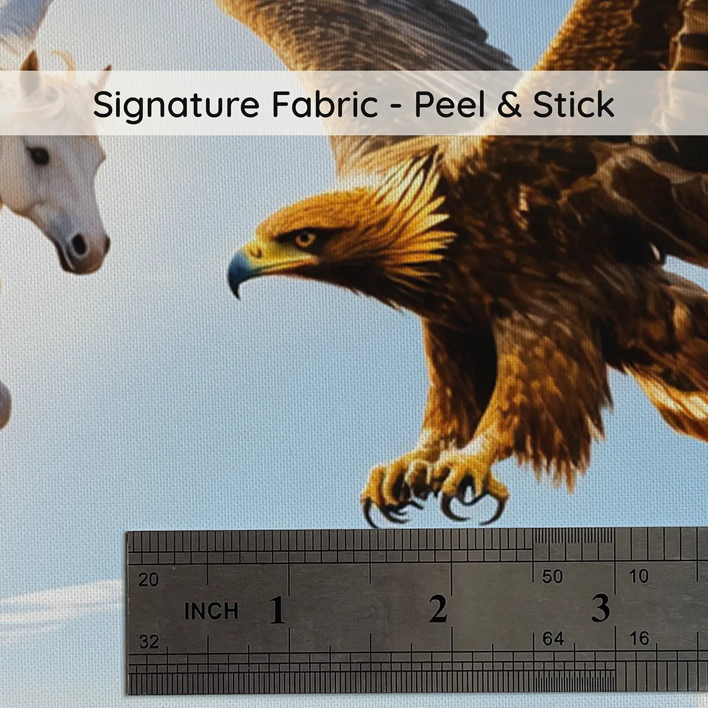 Fabric texture close-up of Pegasus and Eagle Soaring Wallpaper Mural by Whimsy Tots