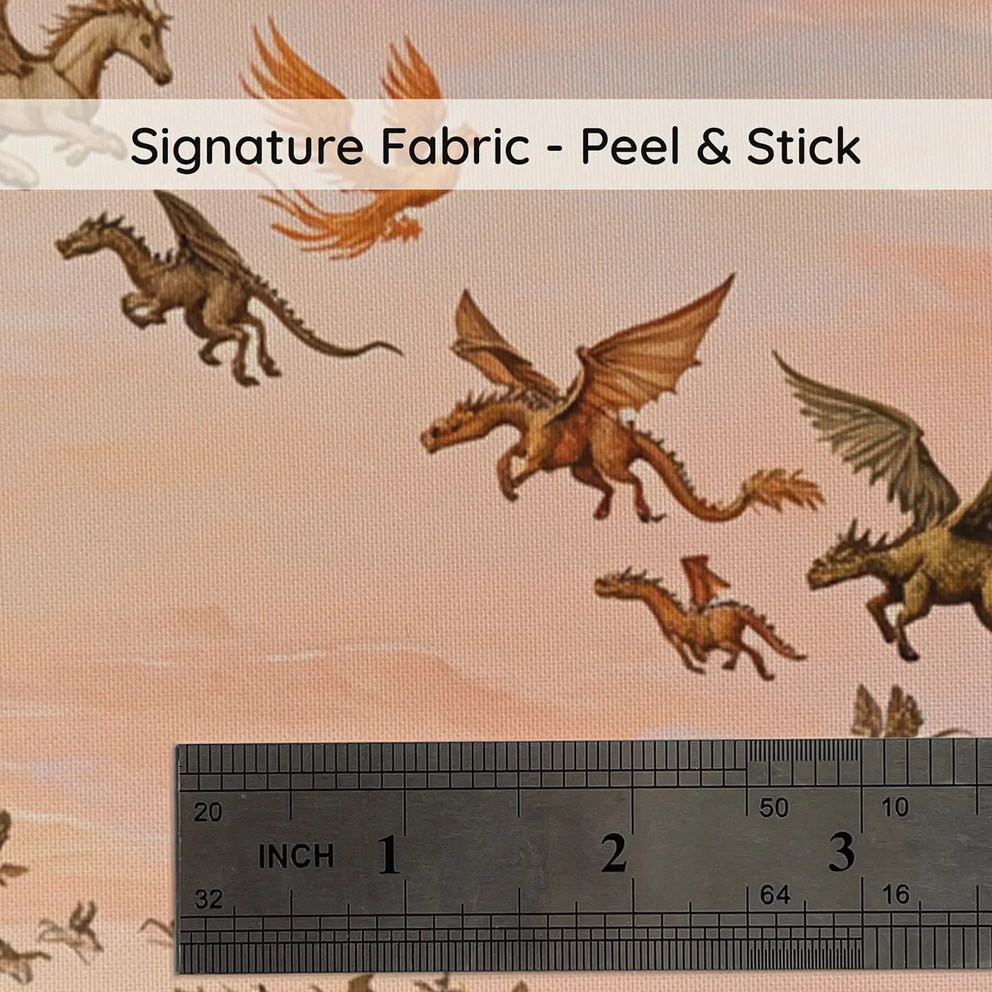 Fabric texture close-up of Mythical Migration Sky Wallpaper Mural by Whimsy Tots