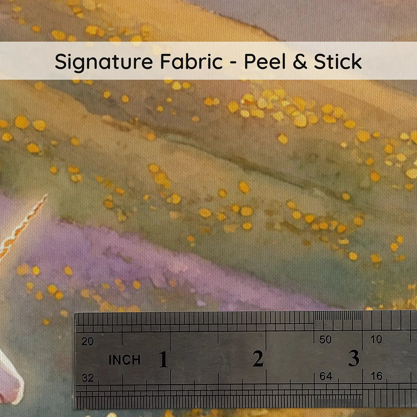 Fabric texture close-up of Golden Meadow Unicorn Wallpaper Mural by Whimsy Tots