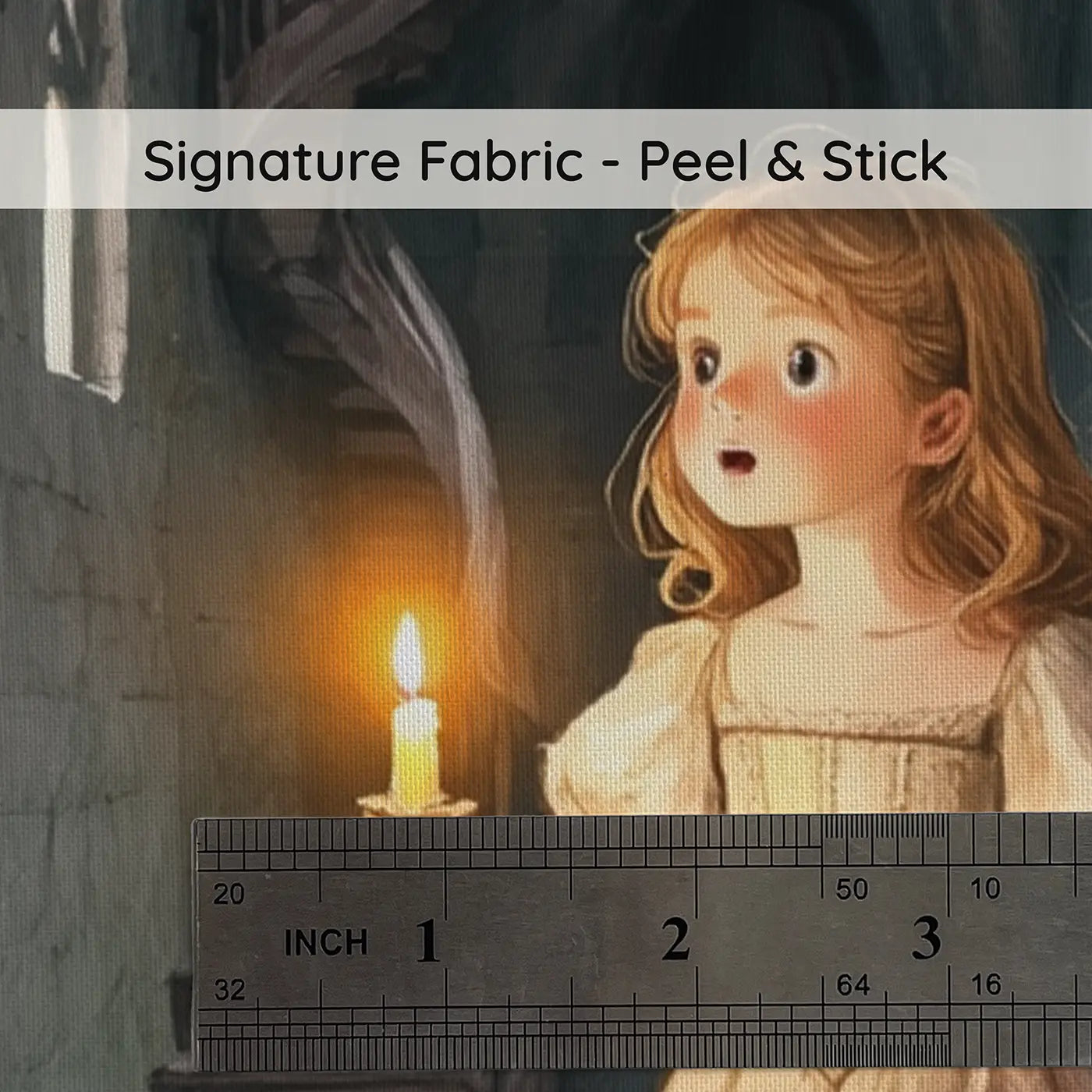 Fabric texture close-up of Castle Secret Passage Wallpaper Mural by Whimsy Tots