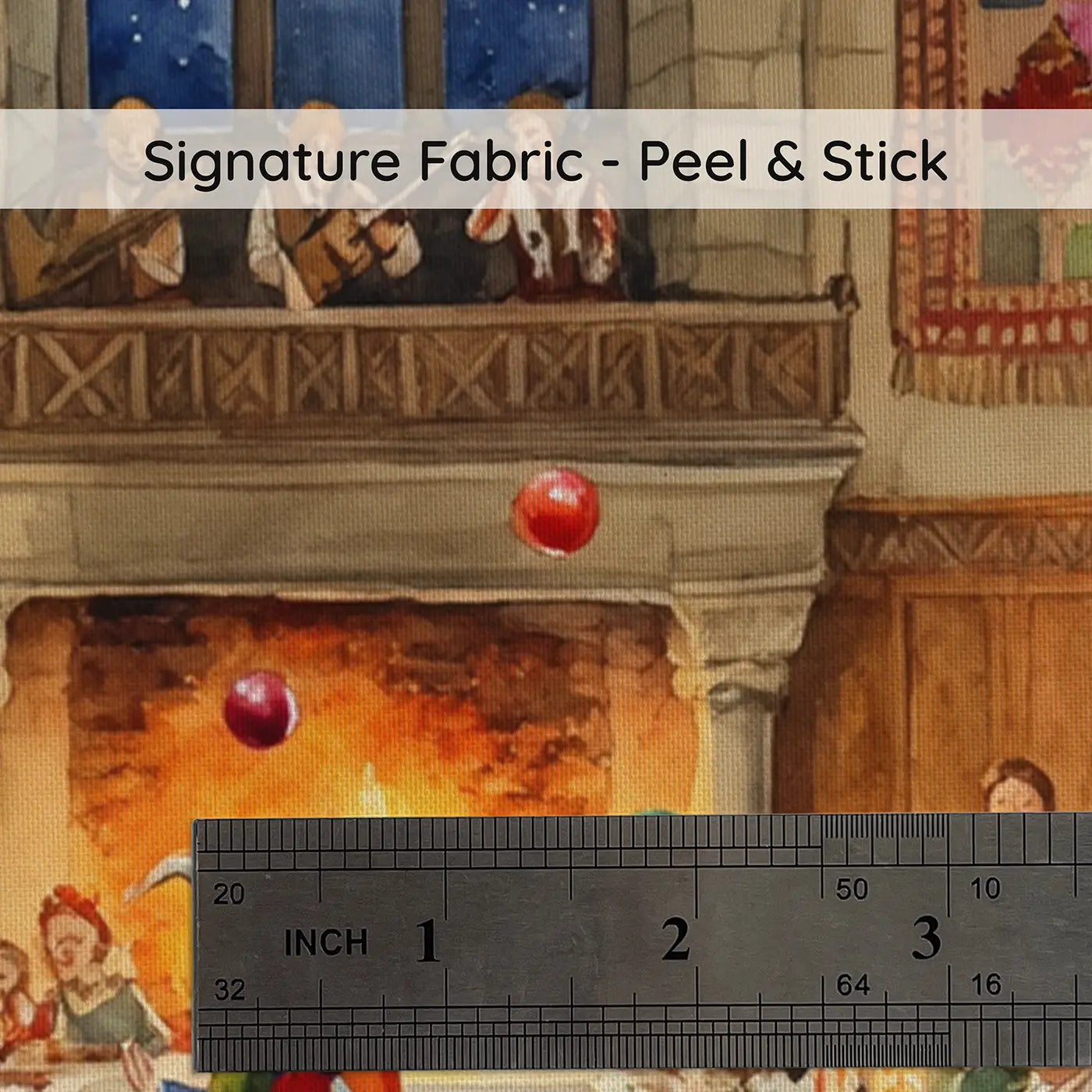 Fabric texture close-up of Castle Royal Feast Wallpaper Mural by Whimsy Tots