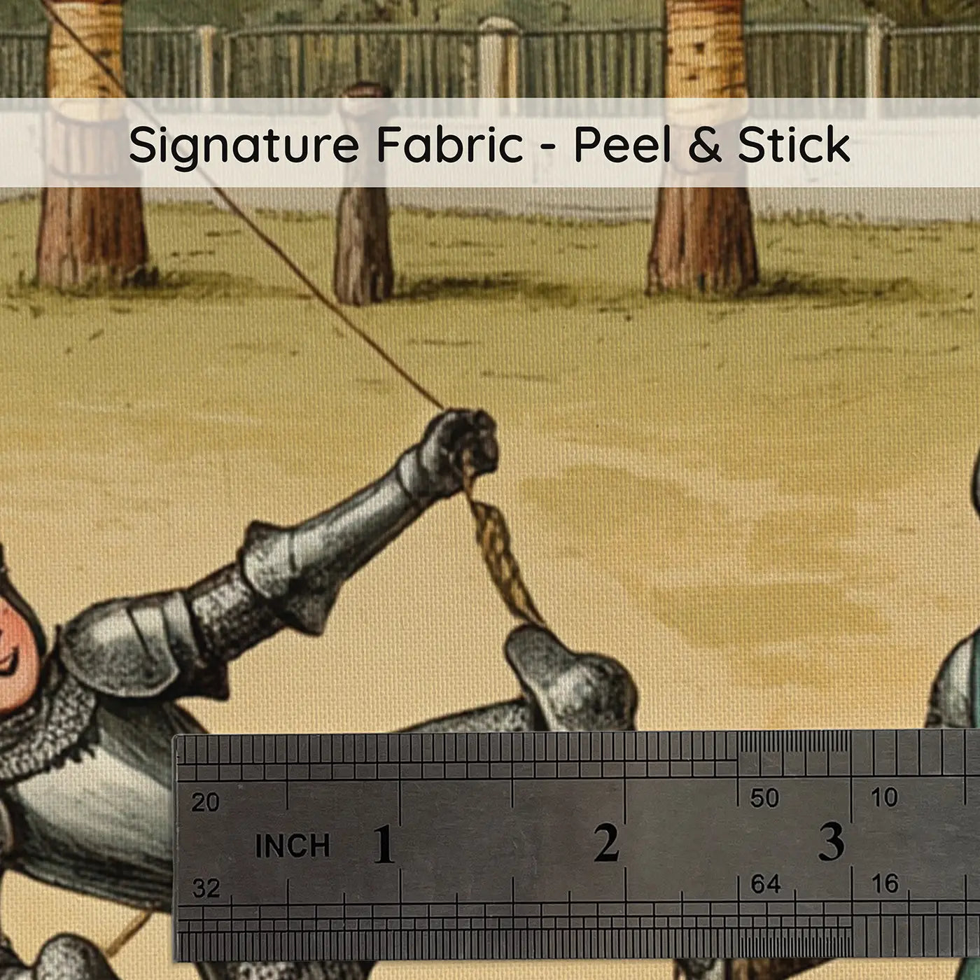 Fabric texture close-up of Jousting Practice Comedy Wallpaper Mural by Whimsy Tots