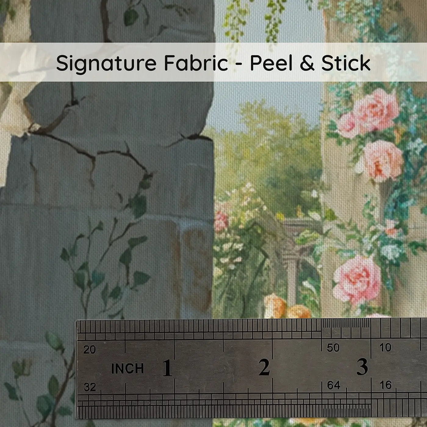 Fabric texture close-up of Secret Garden Discovery Wallpaper Mural by Whimsy Tots