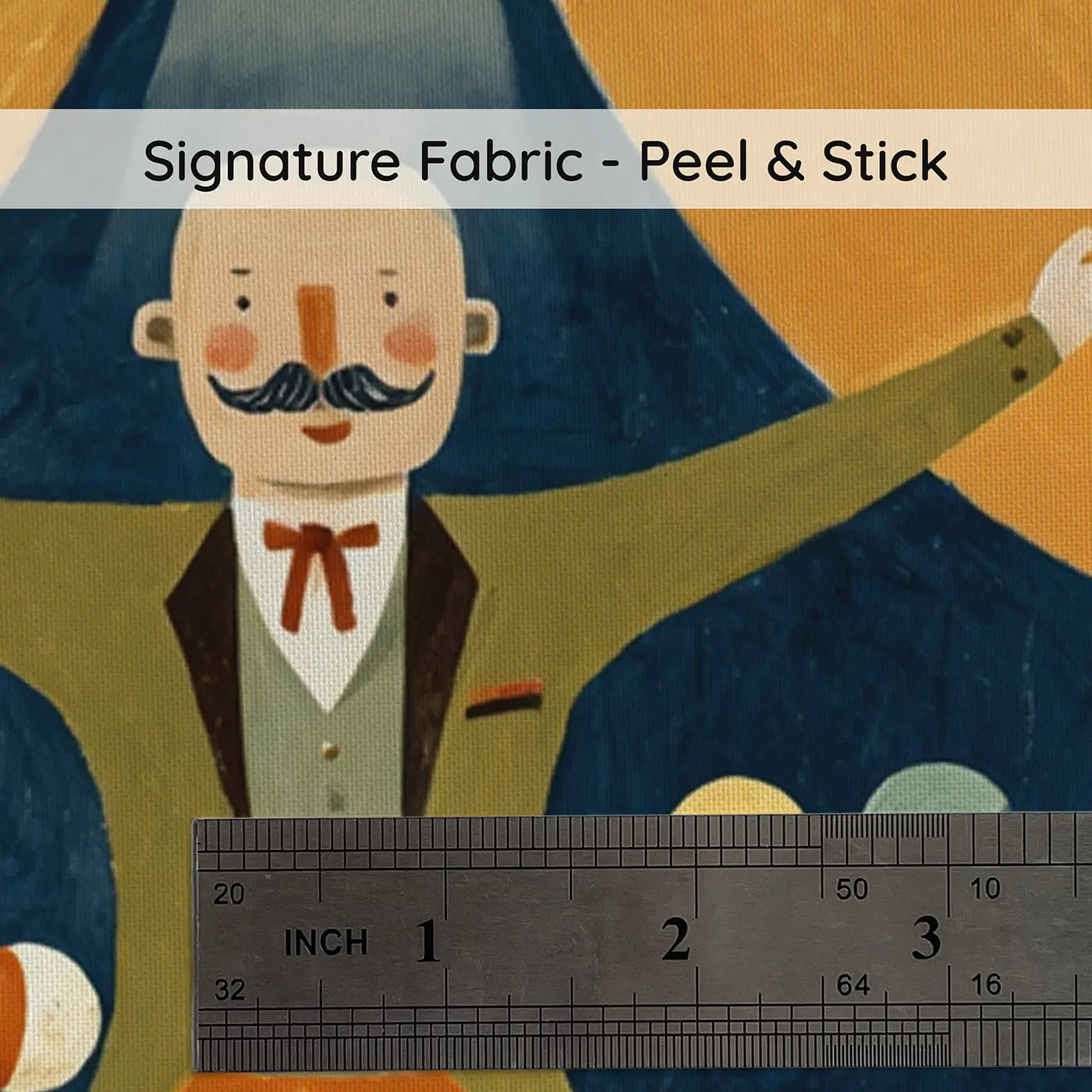Fabric texture close-up of Circus Family Portrait Wallpaper Mural by Whimsy Tots